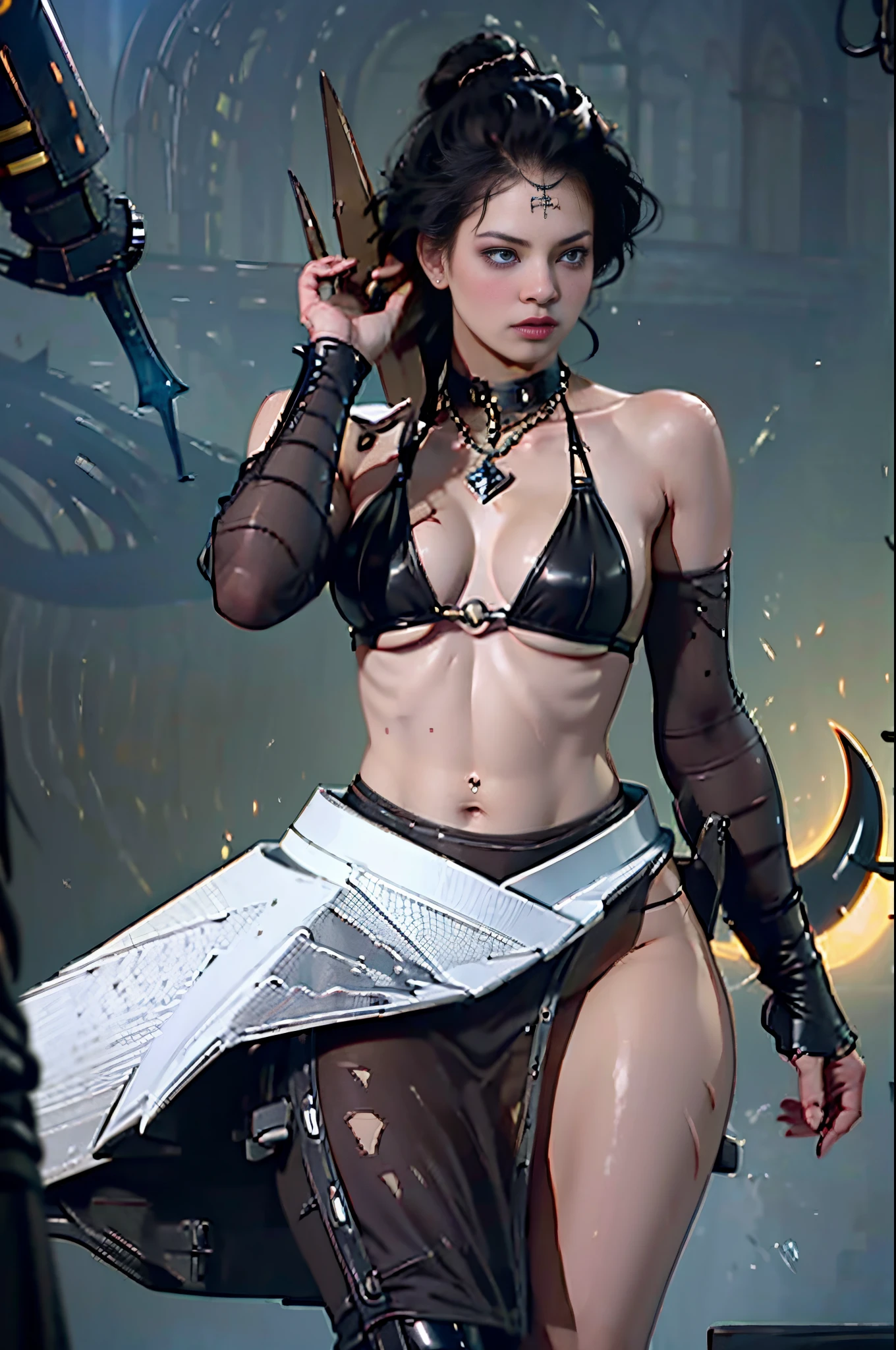 azur lane brown skin waifu,billion,extra thick curve,sixpack abs,tied to a torture chair,torture machine,nipple chain,Trapped,in basement,Leaking from behind,torture,electric chair,sadness and crying,Funk,to yourself,Kidnapped,Tight black micro bikini exposes her,Camel toes,Diamond jewelry,Harajuku girl makeup, indentation, evoke, SFW, one-girl, 独奏, perfect body figure, a perfect face, perfect hand, Perfect Finger, perfect lips, perfect eyes, Perfect background, perfect atmosphere, Professional Quality, 8K, Perfect photography, Highest resolution, 8K, ray traycing, perfect volumetric lighting, hight quality octane render, High quality vectors, ultra - detailed, SAW movie scenes, Torture room, Clean the skin, minimalistic background, Perfect Skin, There are no exceptions