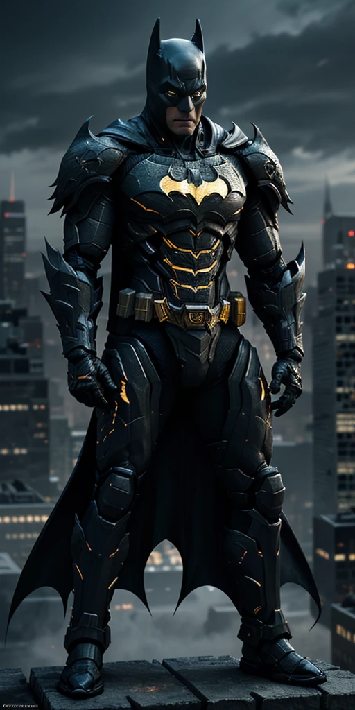 batman  standing on top of the building in Gotham city at night, badass suit batman, ornate hitech batman armor, 8 k high detail concept art, portrait of batman, trending on artstation 4k, batman portrait, amazing 8k character concept art, trending on artstation:3, trending on artstation hd, batman mecha, badass suit, 8k high quality detailed art