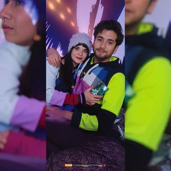 a couple  posing for a picture while sitting on a couch, lovely couple, very very low quality picture, couple pose, facebook post, profile pic, 8k selfie photograph, profile picture 1024px, tiktok video, instagram post, with lovely look, instagram picture, spring season, candid picture, portait photo profile picture, profile photo make a cartoon character