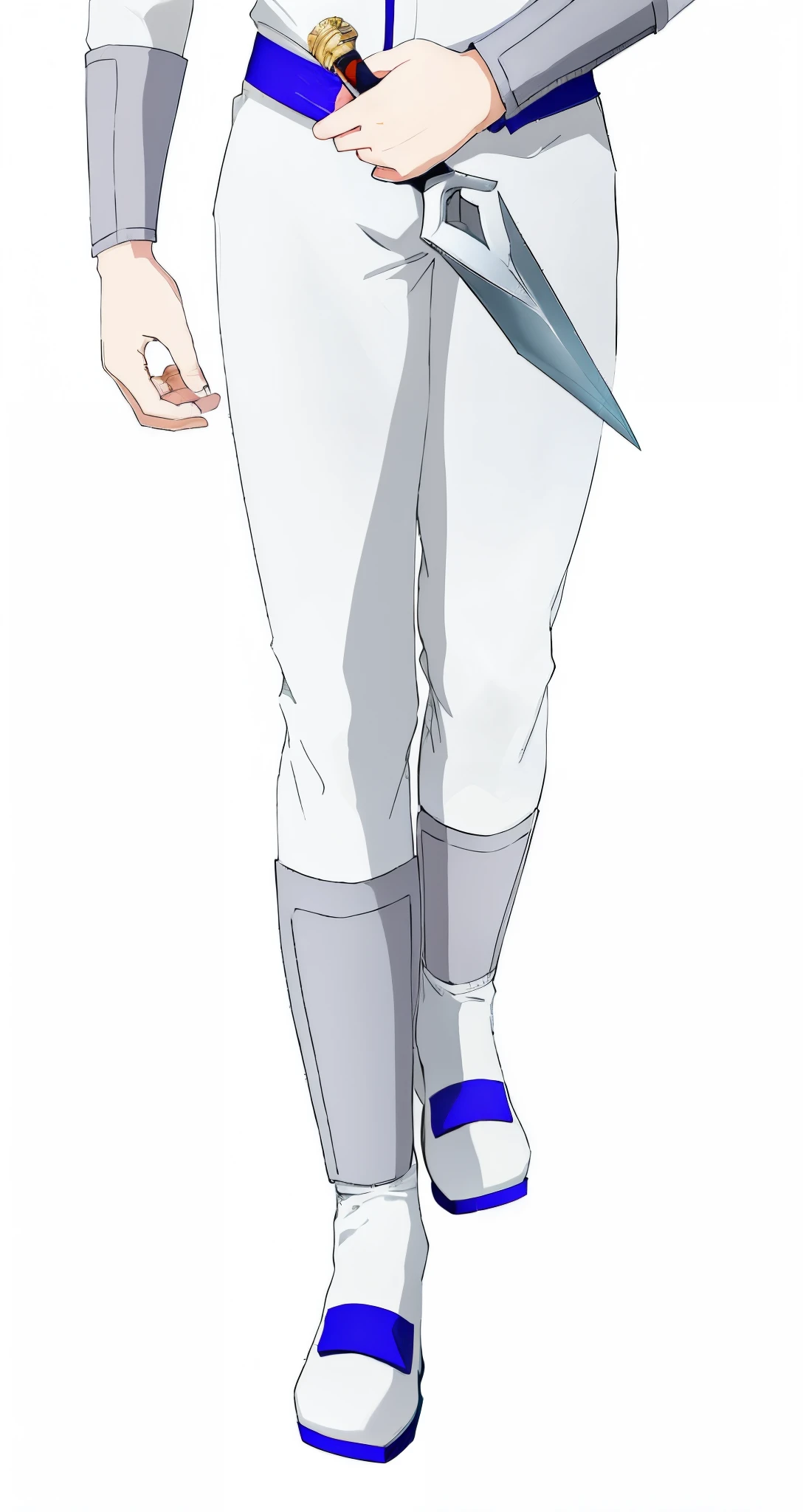 anime man with a dagger and a white uniform,