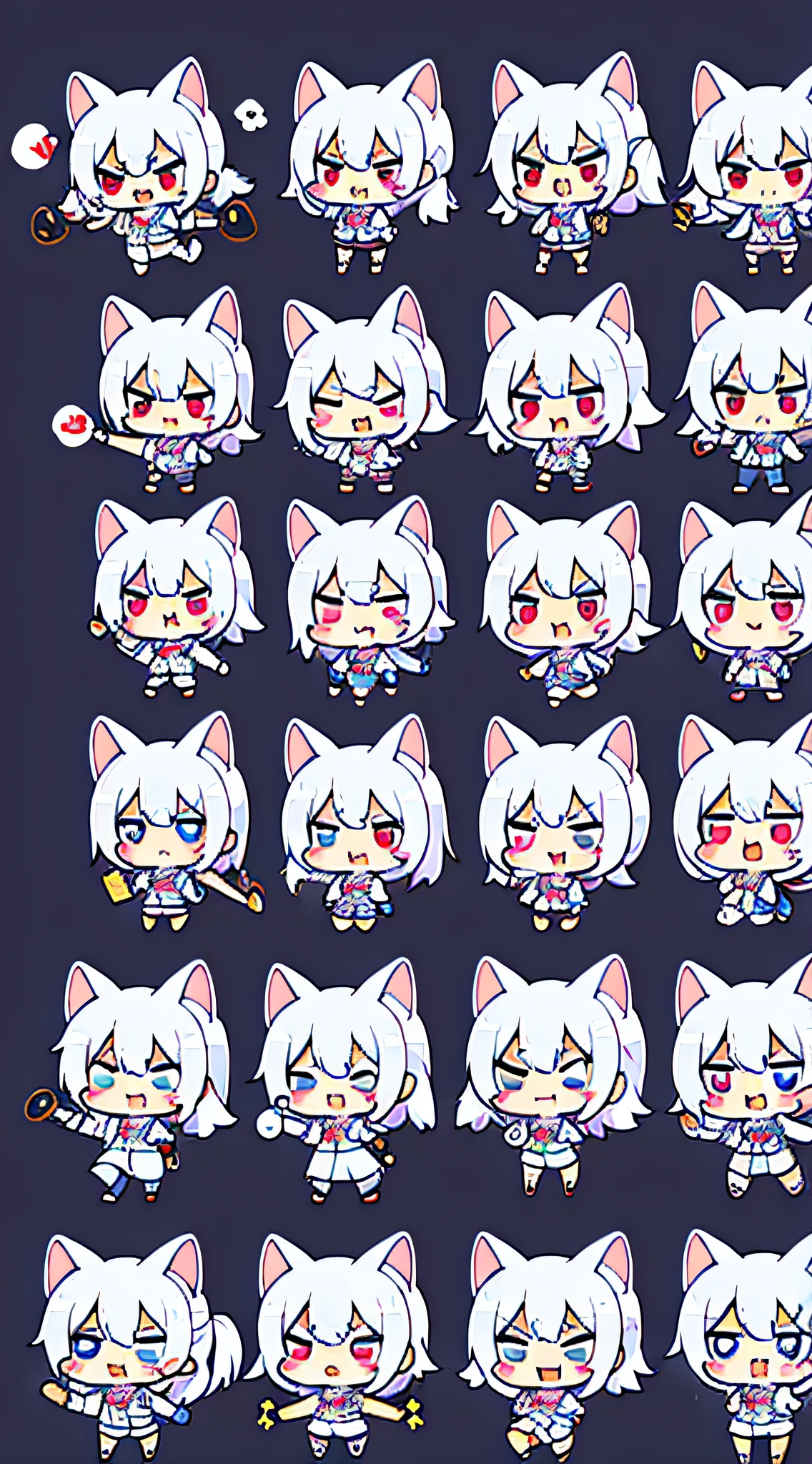 There are many emotions all the time,8k--ar3:4--cute ,Dispose ,Multiple POS and emoticons, multiple pictures,anthropomorphic styles,Various actions