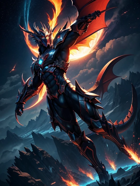 The Darkness　Soaring in the air　shine　superalloy dragon　Powerfully　dance in the sky　ultimate dragon