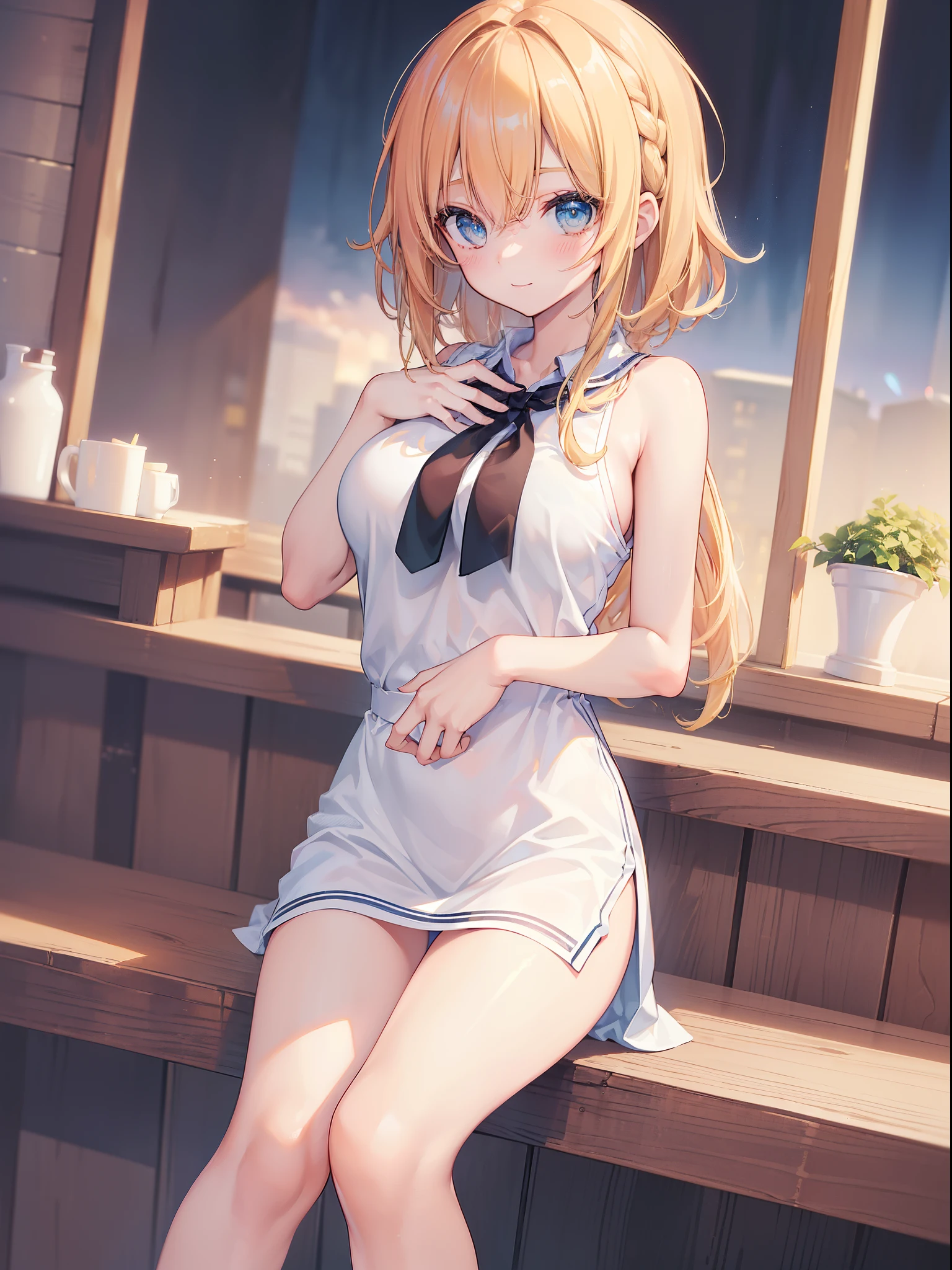 ((Best Picture Quality, 8K, tmasterpiece:1.3)), 1个Giant Breast Girl, Sexy beauty with slender abs:1.3, (casual hair, No leakage:1.2), Straight dress:1.1, Ultra-fine face, 詳細な目, 二重まぶた,ssmile,Duan