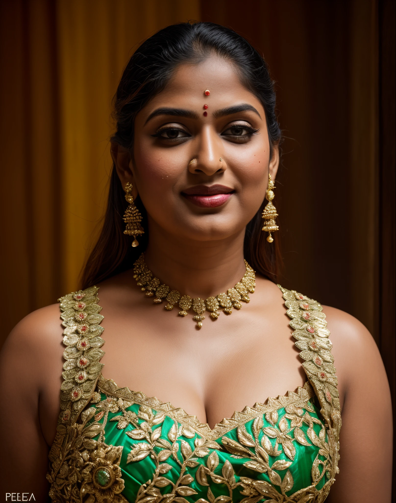 Foto RAW, photorealistic, photography, full body shot, master shot, goddess like beauty, perfect thick chubby mallu Desi aunty bhabhi, Wearing a Stanapatta, a chest-band.Saree model, model Photography, Indian saree shoot, Indian traditional wear advertising photography, traditional wear brand shoot, face of Indian actress Nayanthara, masterpiece, realistic, realism, incredible details, pleasure, photorealism, detailed skin, skin pores, high contrast, photorealistic Artstation 8k HD digital art trend of high definition and detailed realistic skin texture, ultra detail, realistic skin texture, armature, best quality, ultra high definition, (photorealistic:1.4),, high resolution, detail, raw photo, Re sharp, by Lee Jefferies Nikon D850 Film Stock Photo 4 Kodak Portra 400 Camera F1.6 Lens Rich Color Ultra Real Realistic Realistic Textures Dramatic Lighting Unreal Engine Trending at Art Station Cinestill 800,(pele altamente detalhada: 1.2), 8k UHD, DSLR, soft-lighting, alta qualidade, grain of film, Fujifilm XT3,she didn't like to wear blouse or bra, she happy to wear only saree, she hates blouse or bra,