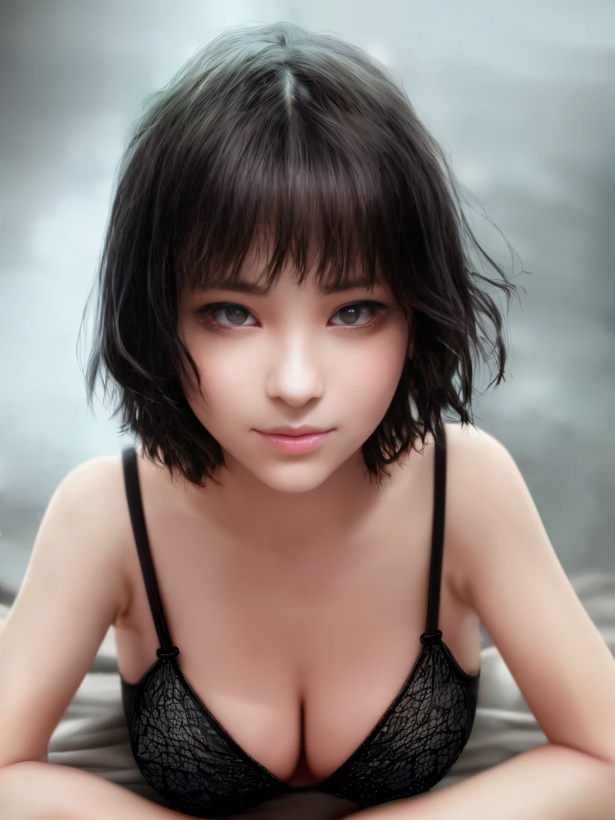 (Ultra High Resolution, Photorealistic, Realistic, Best Quality, Photorealistic),
((high-detail skin)))),(Real person,Photo),
((Mix 4)),
(8K, Raw photo, of the highest quality, masutepiece), (1 Japan Girl), Photon mapping, Radio City, Physically Based Rendering, Automatic White Balance, ((Face Close-up, haunting smile, moist lips, Short hair))), Mastoid, watery eyelashes | Cute and playful | Adorable | skinny | Beautiful Girl | | Childish looks | Under 12 years oldviewer))),(Eyes are not the same size)),((irises and pupils are rounded,pupils reflect the surroundings,Eyes are not the same size)))),(Thin)),Underwear, lingerie, toppless, Squat on the floor, one leg up, Legs open