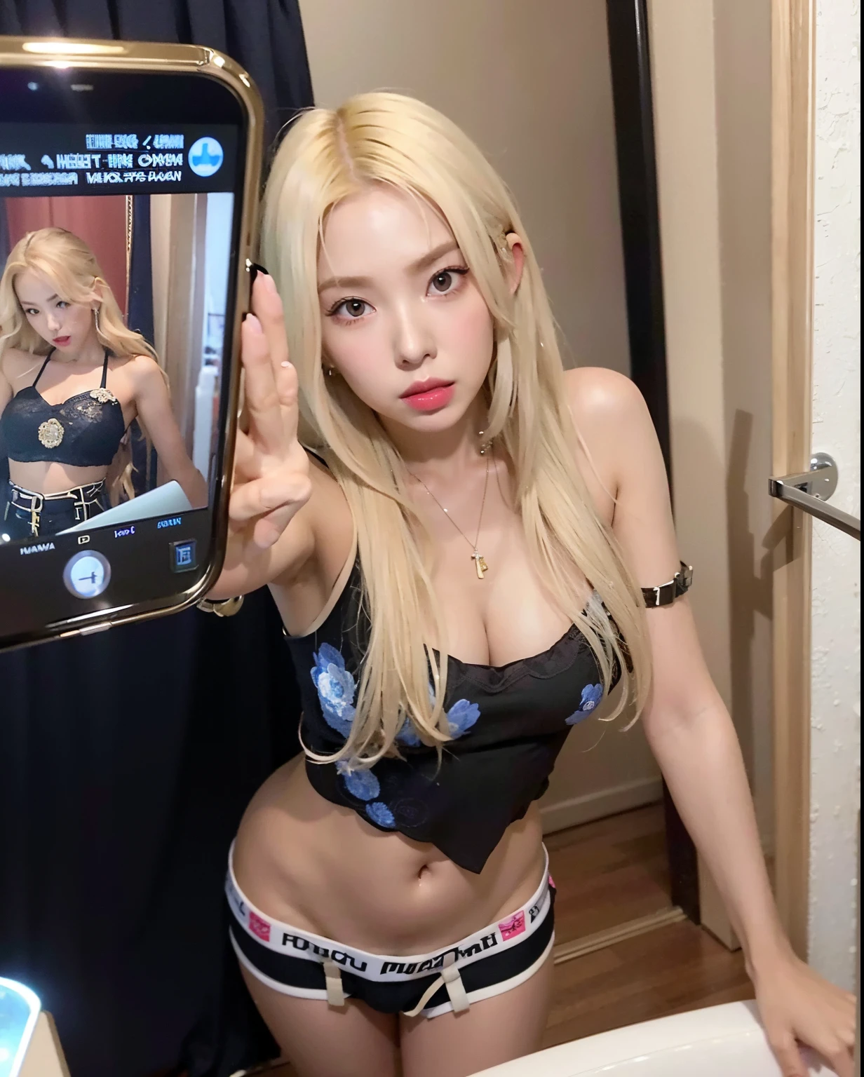 Blonde woman in a black bra taking a selfie in a mirror., Ava Max, Lalisa Manobal, Lalisa Manoban de Blackpink, Misa Amane *, Parque Roseanne de Blackpink, Misa Amane, Shikamimi, Chica de anime en la vida real, E - Chica, e-chica, Modelo de Instagram