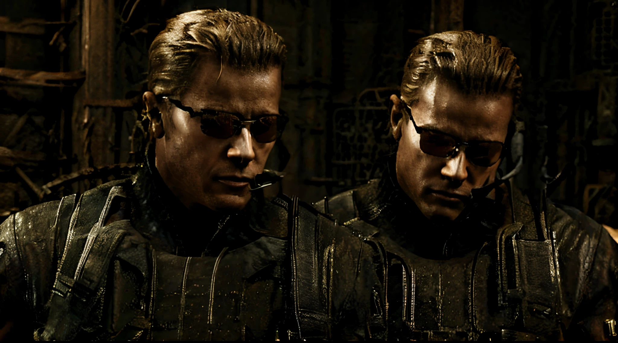Chris combatendo wesker luta