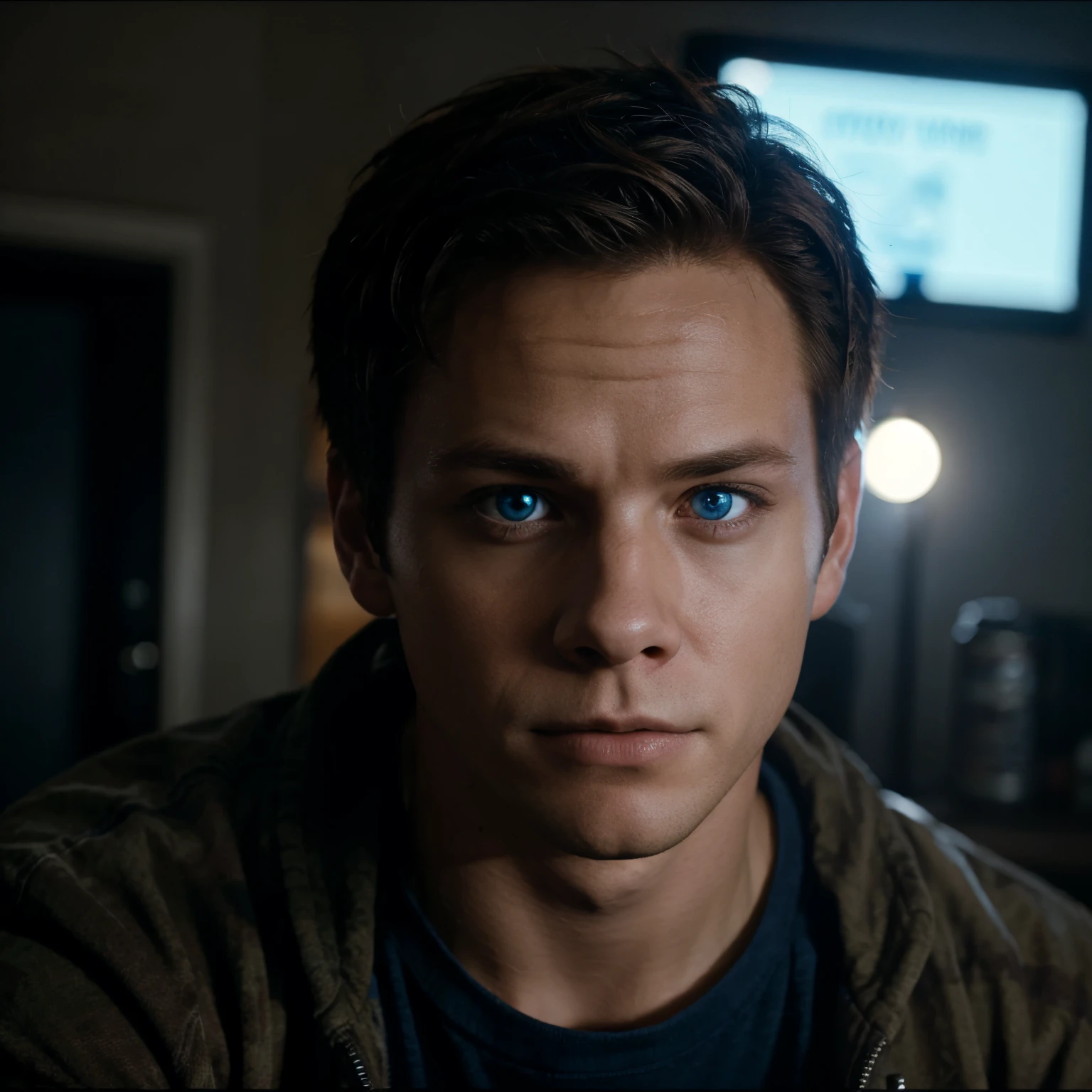 Stiles stilinski as a werewolf with blue eyes
