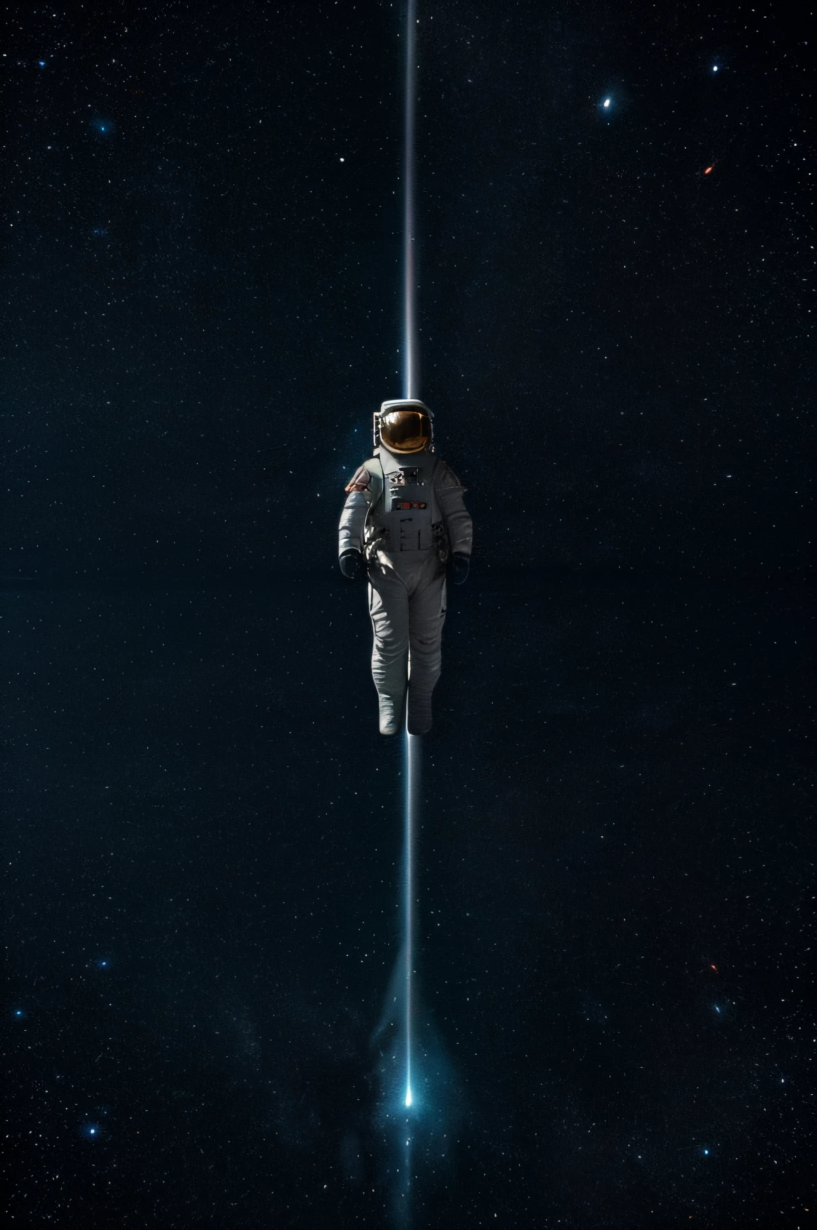 Astronaut floating in the sea of stars in space