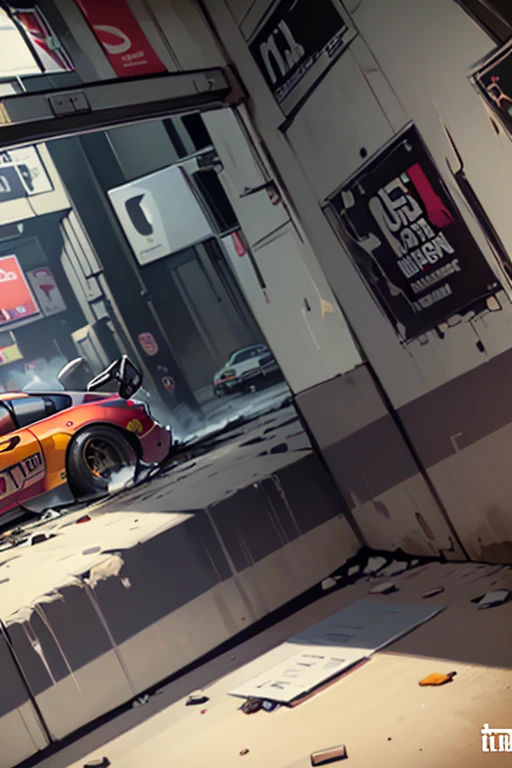 (GTA art, gtav style:1.2), (car bombing:1.4), (Motion Blur), (best composition), cars, underground racing, poster style, enhance, intricate, (best quality, masterpiece, Representative work, official art, Professional, unity 8k wallpaper:1.3)