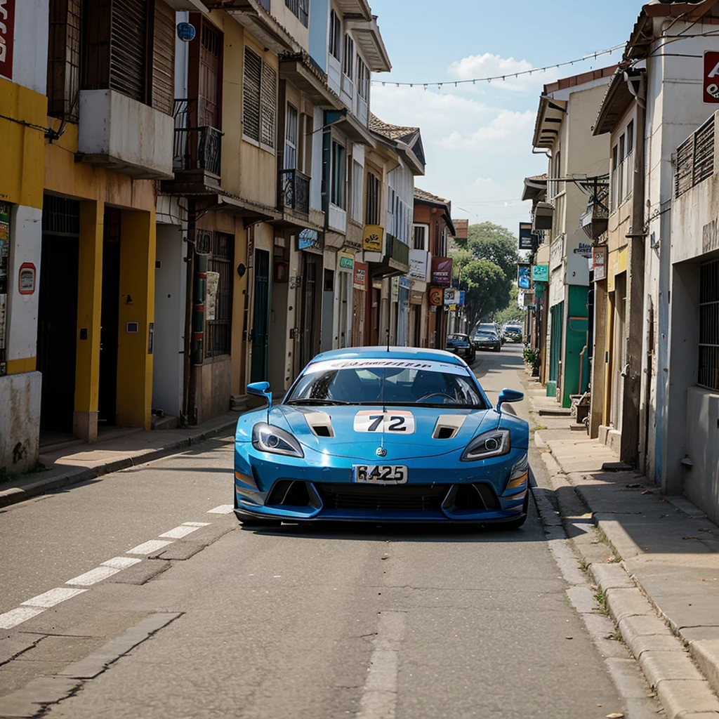 Racing car in indian street