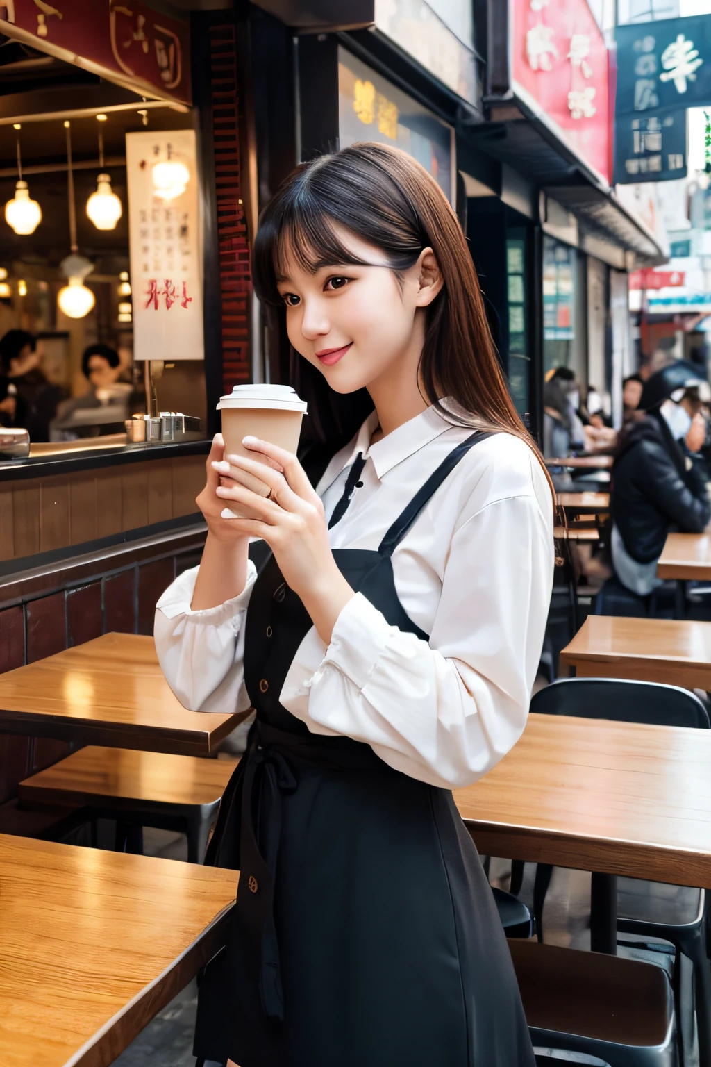 (((A girl sitting across from me at a coffee shop、The man filming it)))、(High resolution:1.3), (16k, Photorealistic, Raw photo, Best image quality: 1.4), Japanese, (One Girl), (Black-haired、short hair:1.3), Beautiful Hairstyles, (Realistic Skin), Beautiful skins, attractive, 超A high resolution, Surreal, High detail, Golden Ratio, Highly detailed cute girl,(20-year-old)、Thick