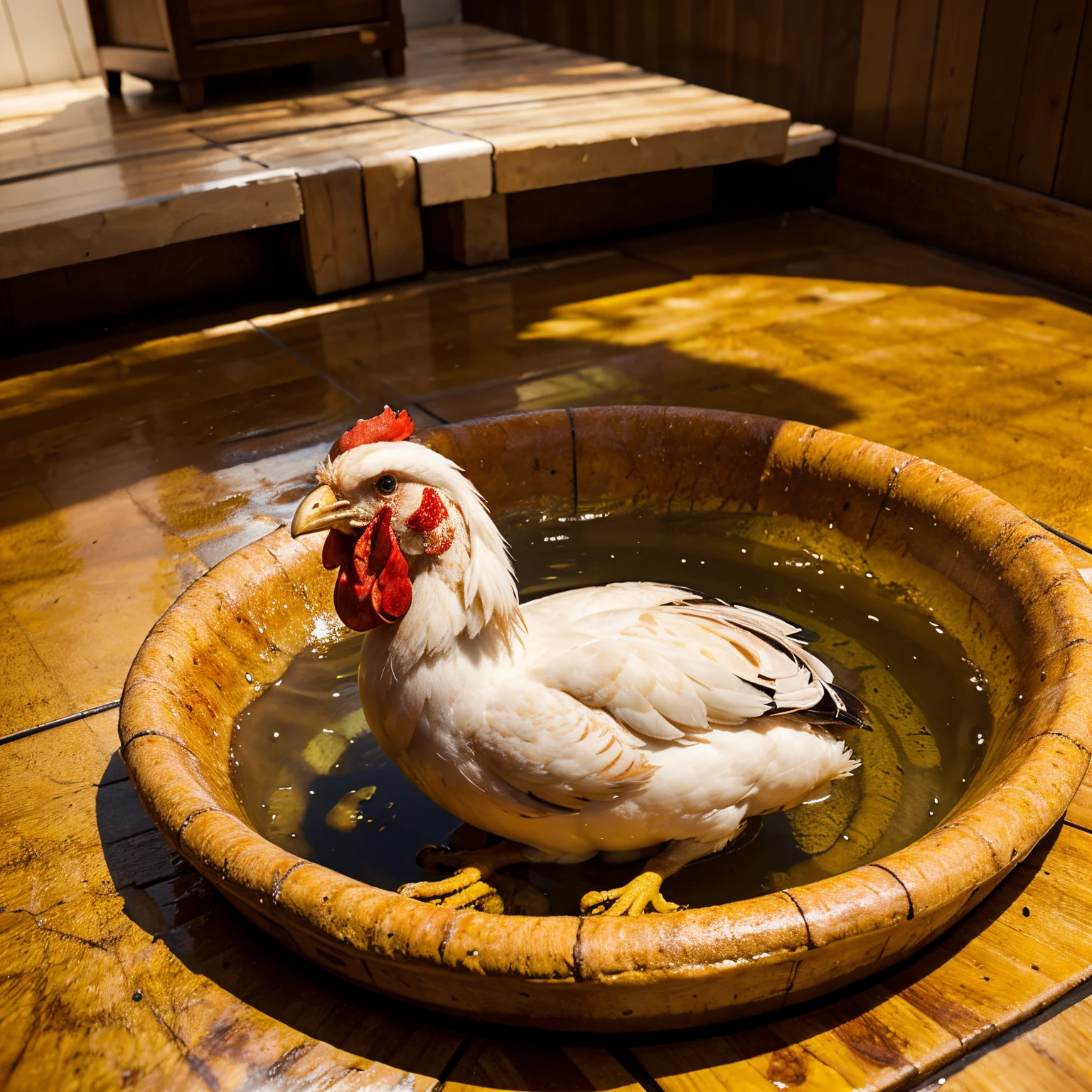 Chicken floatina