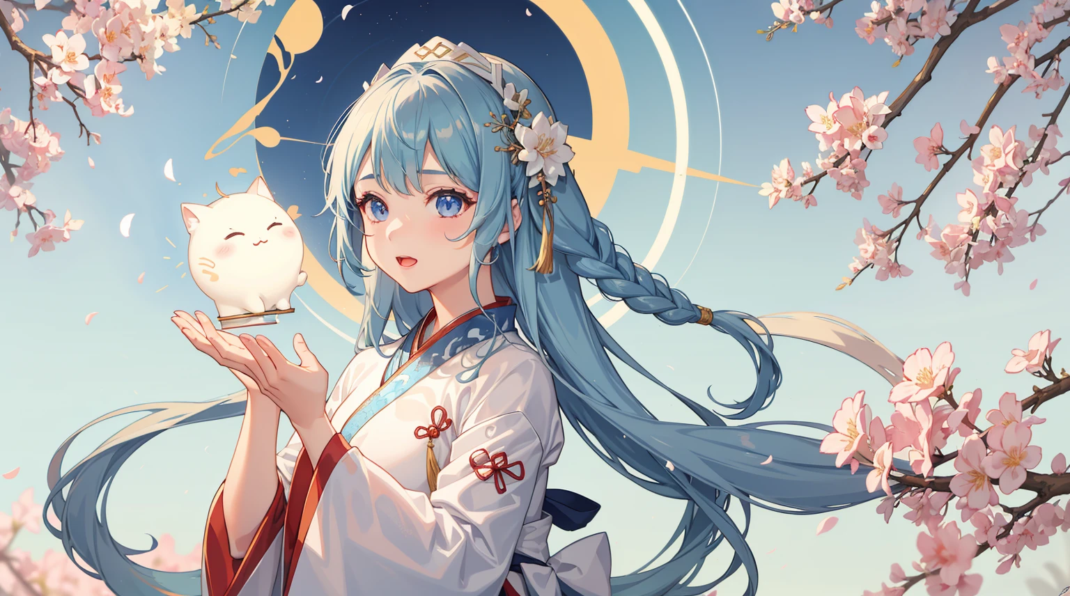 1girl, (hanfu), glowing, sidelighting, wallpaper,