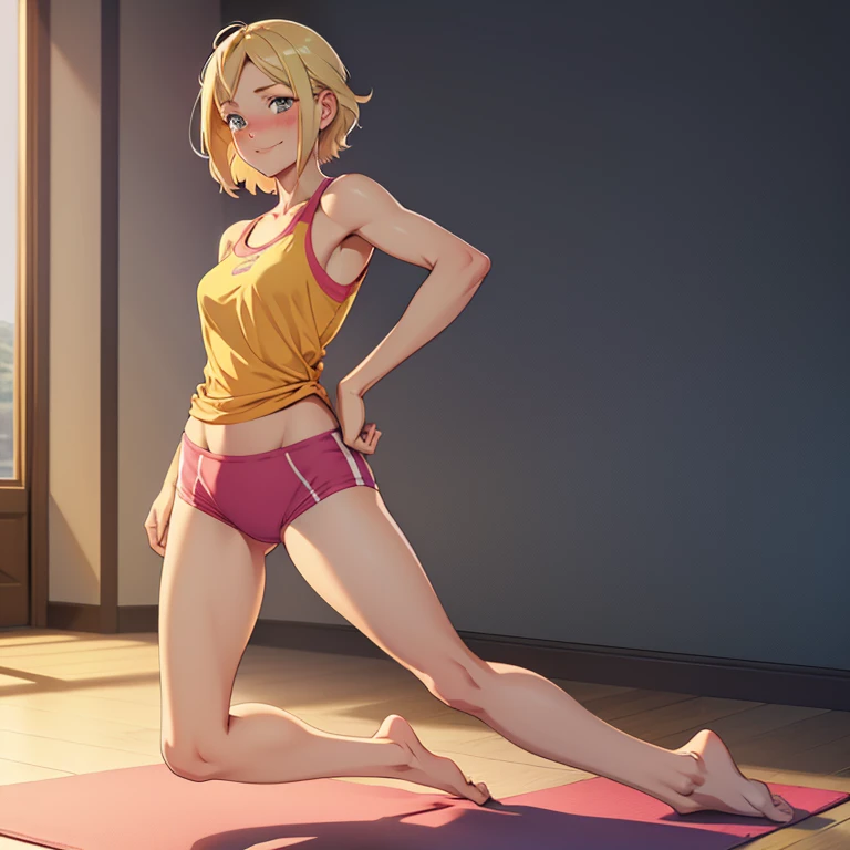score_9, score_8_up, score_7_up, 1girl, skinny, straddling, tan, pigtails, attack on titan, stage, indoors, annie leonhart, annie, looking at viewer, legsplit, solo, split leg, legsplit pose, wearing ballerina clothes, ballerina, ballerina outfit, cameltoe, strong abs, biceps, orgasm, smug, smug grin, wet pussy, wet vagina