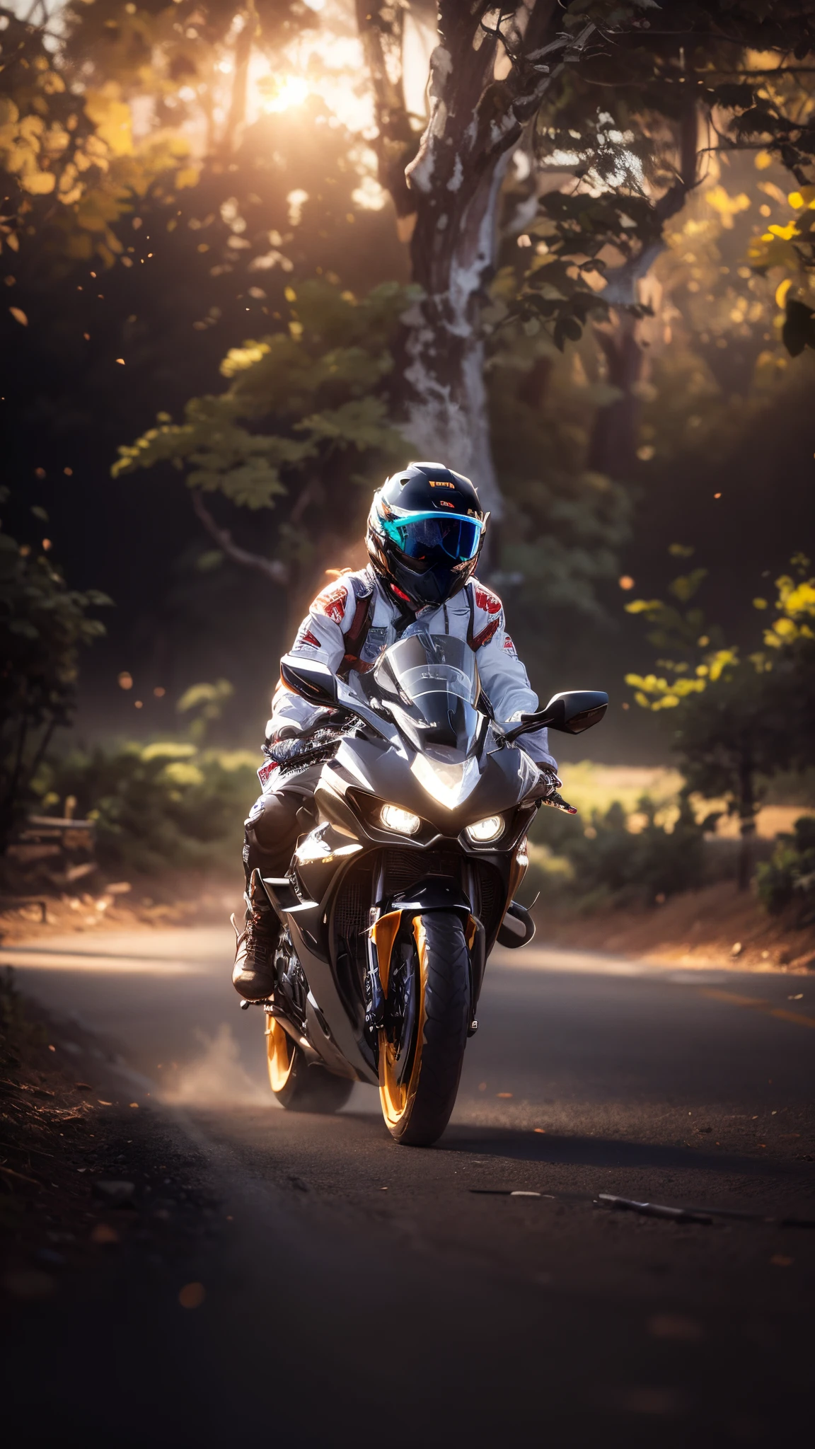 (hiperrealisme:1.1),(detail:1.2)8k,korea boy,wear helmets fullface, bokeh