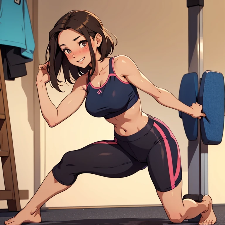Thong,Sports Bra,Punching Bag、araffe woman in a bikini posing At the gym with a punching bag, At the gym, gym's, sakimichan, Yoshitomo Nara, Beasts, healthy体, whole body!!!, healthy, Sexy pose, fit pic, Cottagecore!! Fitness Body, Tight fit