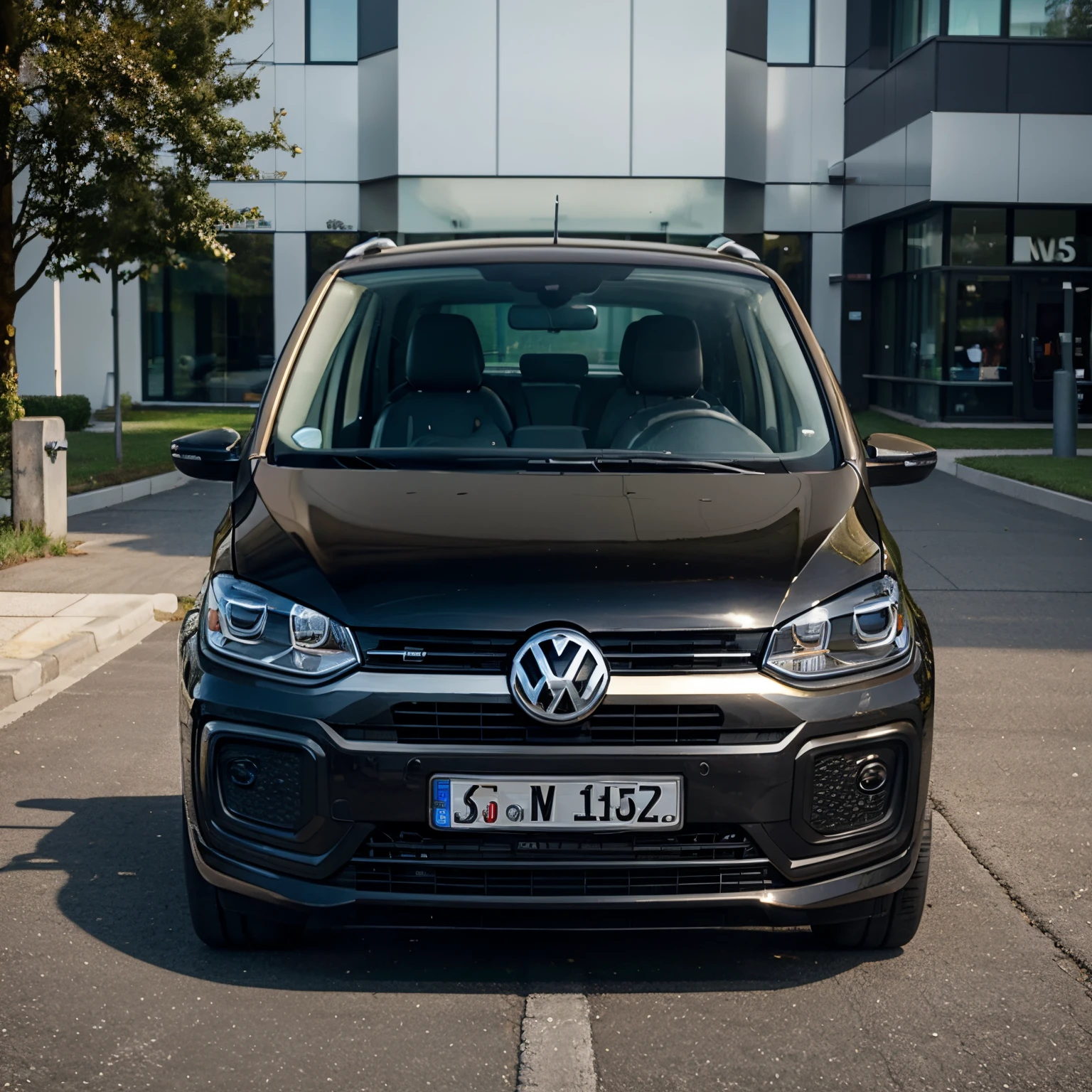 VW up in schwarz mit mb Design lv1 gold Felgen
