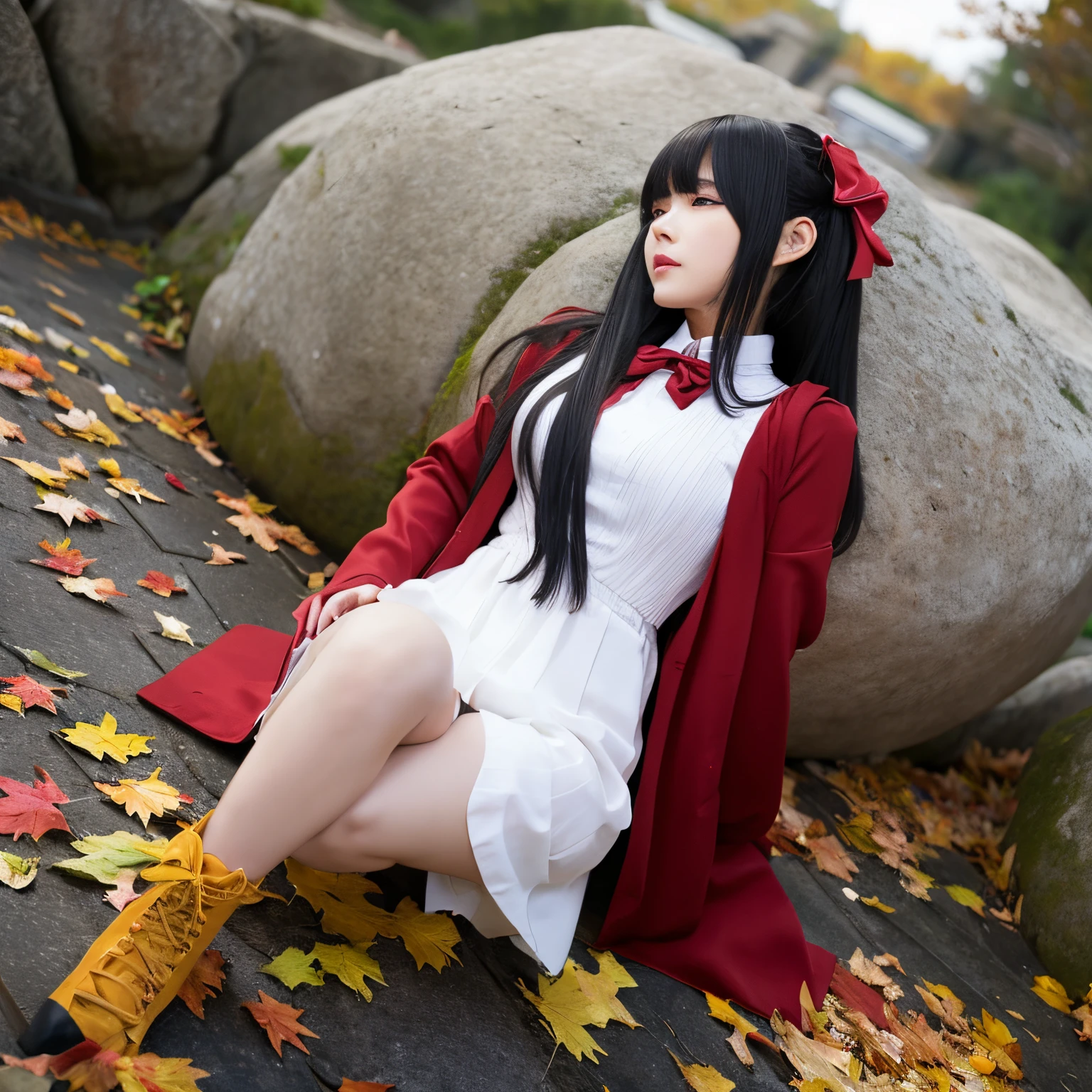 Anime woman's pleasure fall