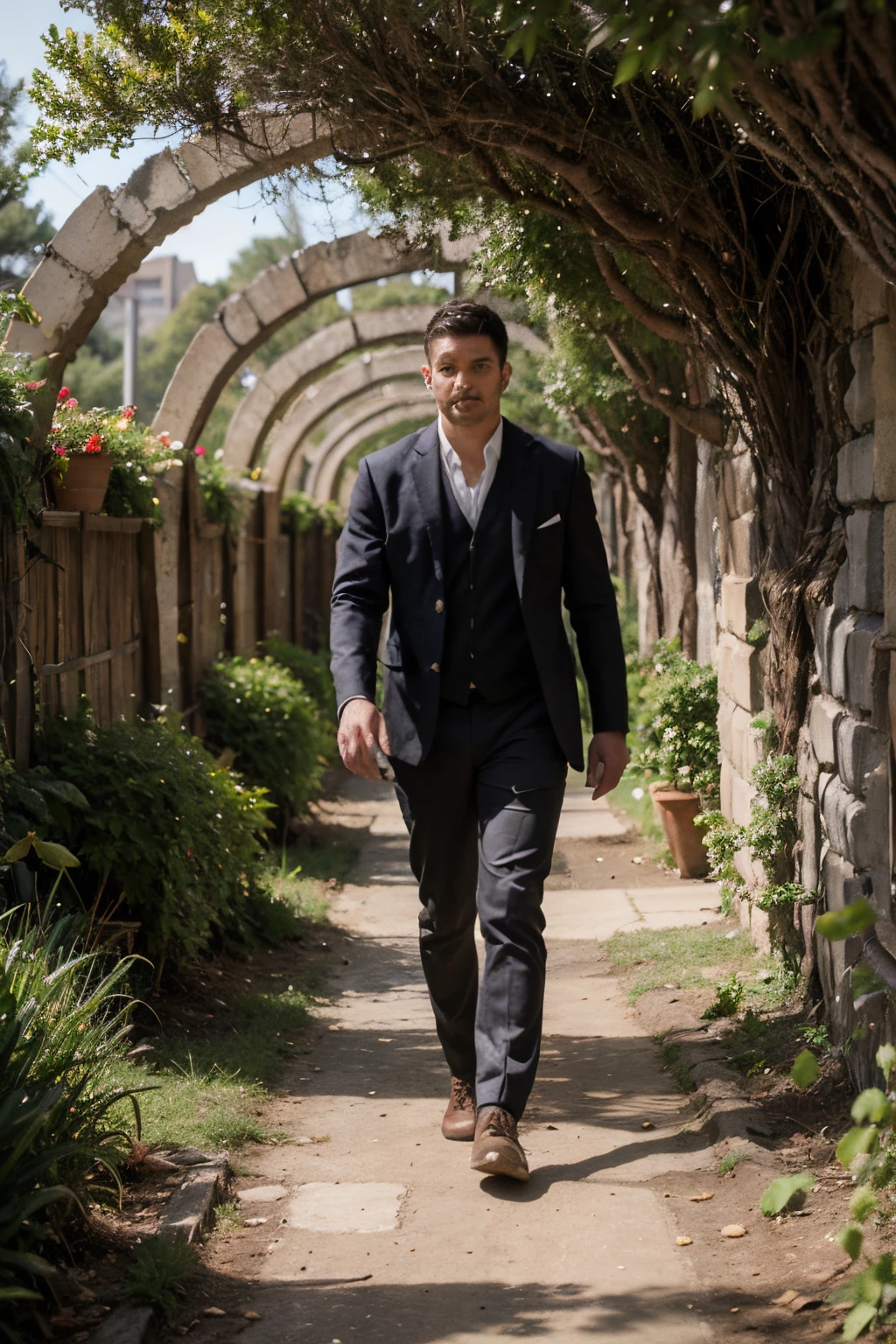 A dashing male ancient immortal cultivator,Walking in the time tunnel,Coming from afar