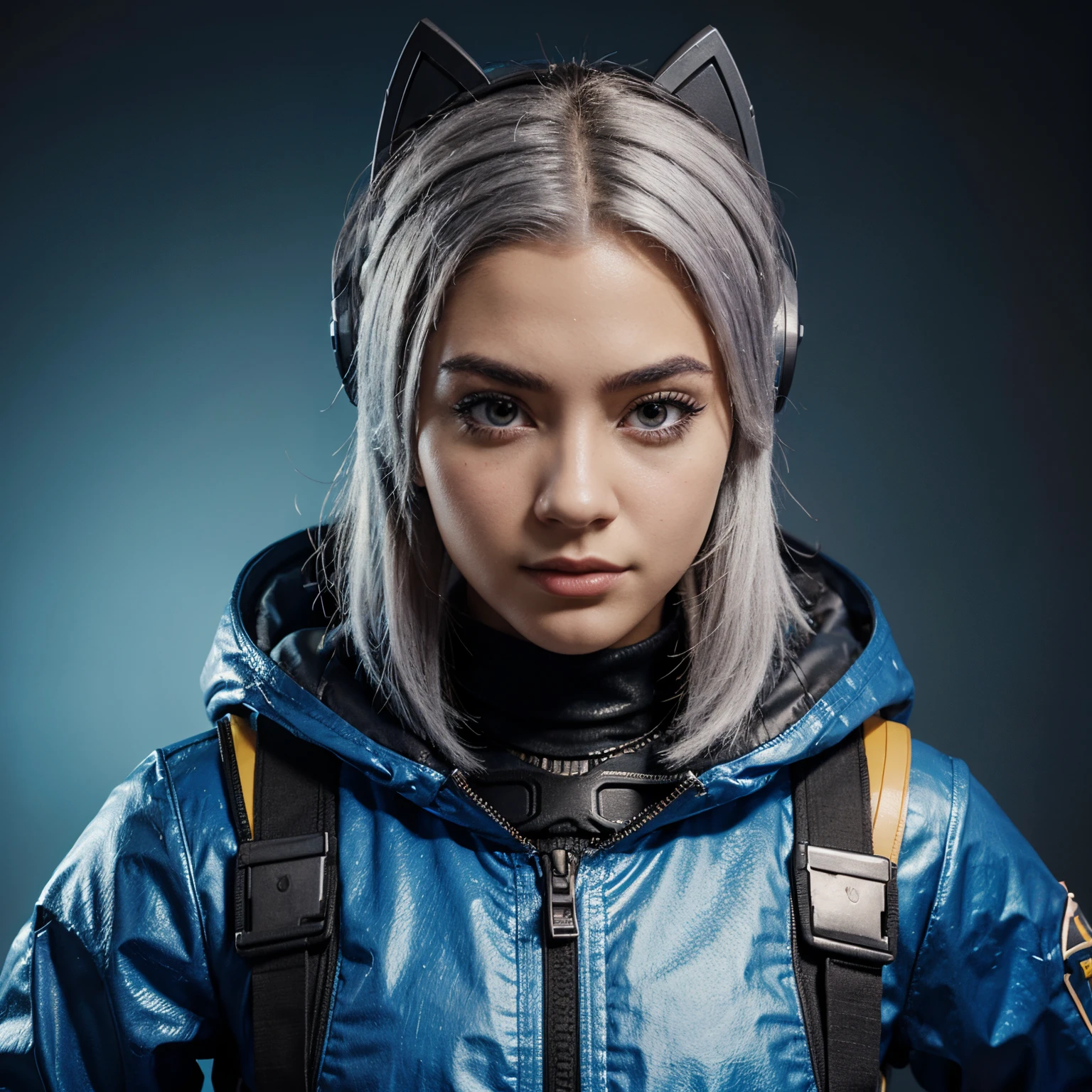 Personagem bot Fortnite com estilo futurista
