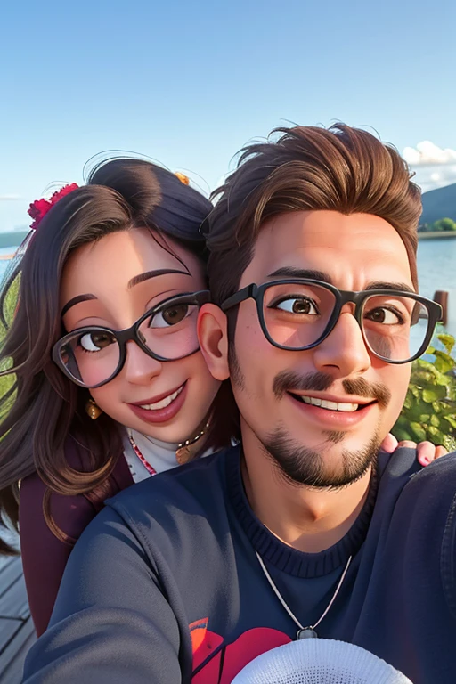 there a man and woman taking a selfie together, enes dirig, valentina remenar, profile image, portait photo profile picture, profile picture 1024px, lovely couple, ayanamikodon and irakli nadar, in love selfie, they are in love, smiling couple, singer maluma, by Nándor Katona