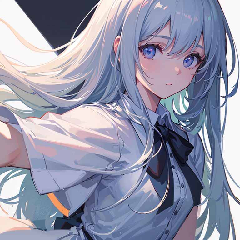 (masterpiece, best quality,:1.2), 1girl, (solo:1.3), upper body, white shirt, short sleeves, , (waifu, realistic, real life, exceptional, best aesthetic, new, newest, best quality, masterpiece:1.2), soft_lighting, soft_skin_tone, feminin_hair, (white background, simple background,:1.2),