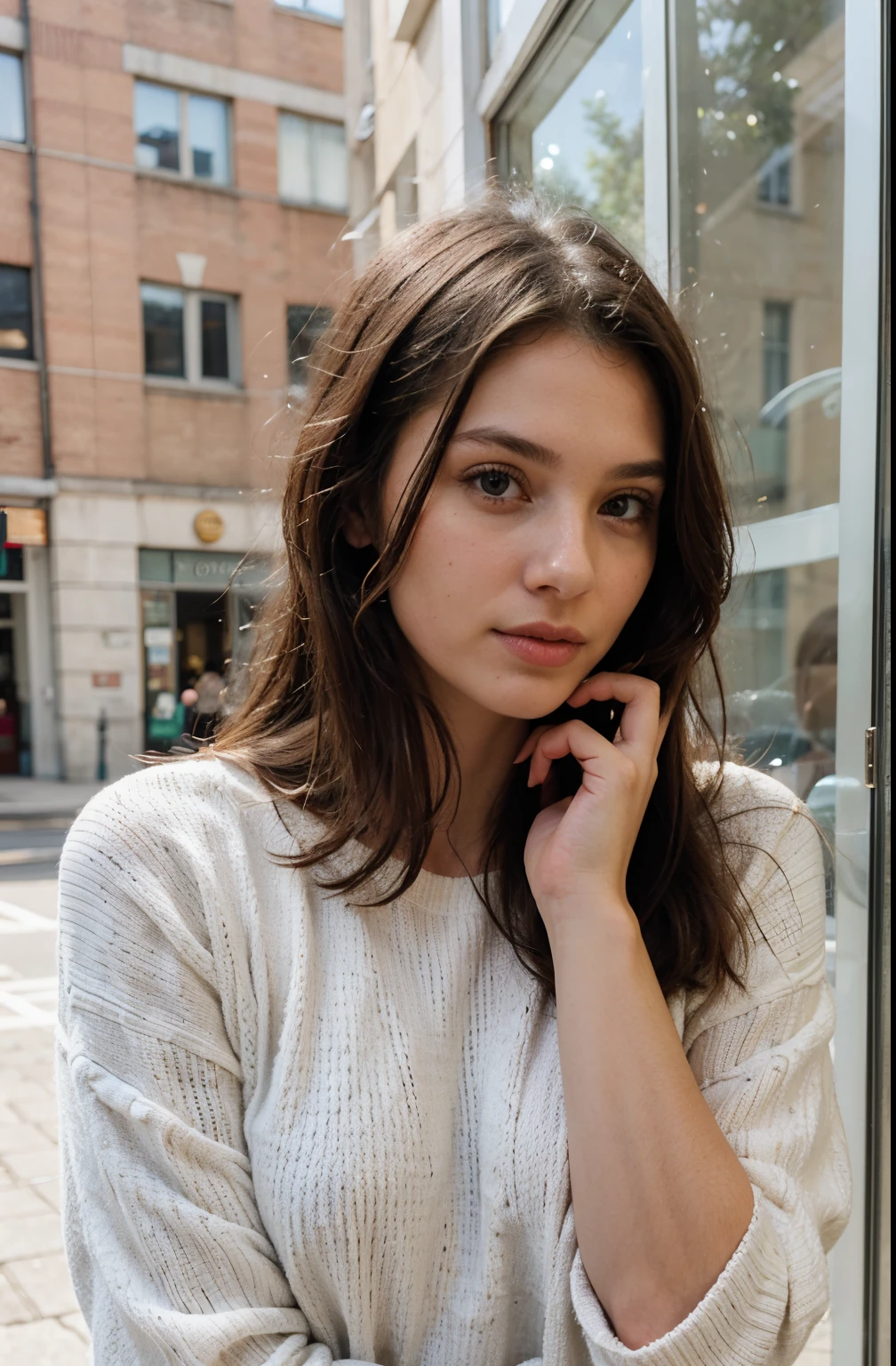 Girl in a red sweater