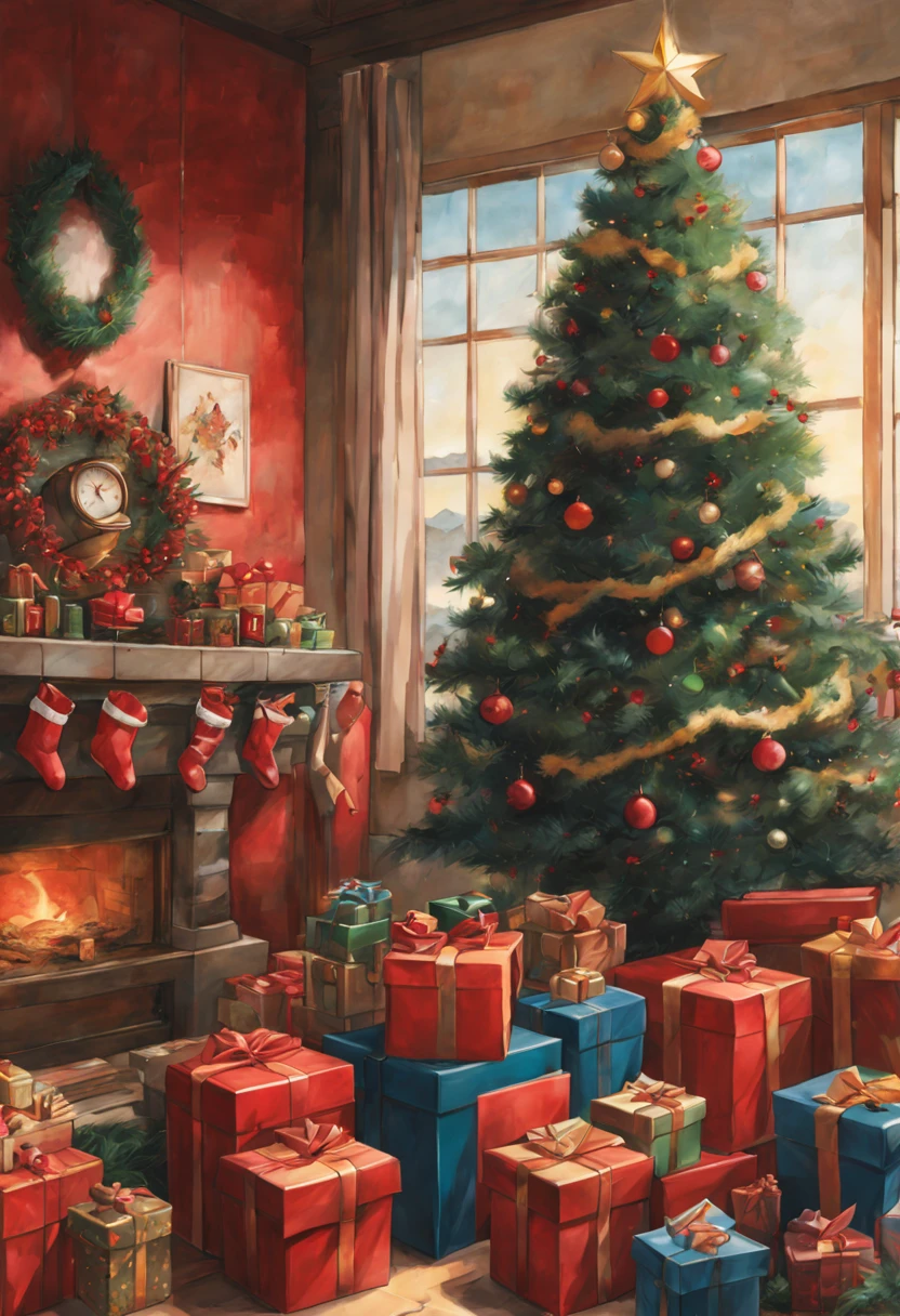 by Elsa Beskow, christmas, enhance, intricate, (best quality, masterpiece, Representative work, official art, Professional, unity 8k wallpaper:1.3)