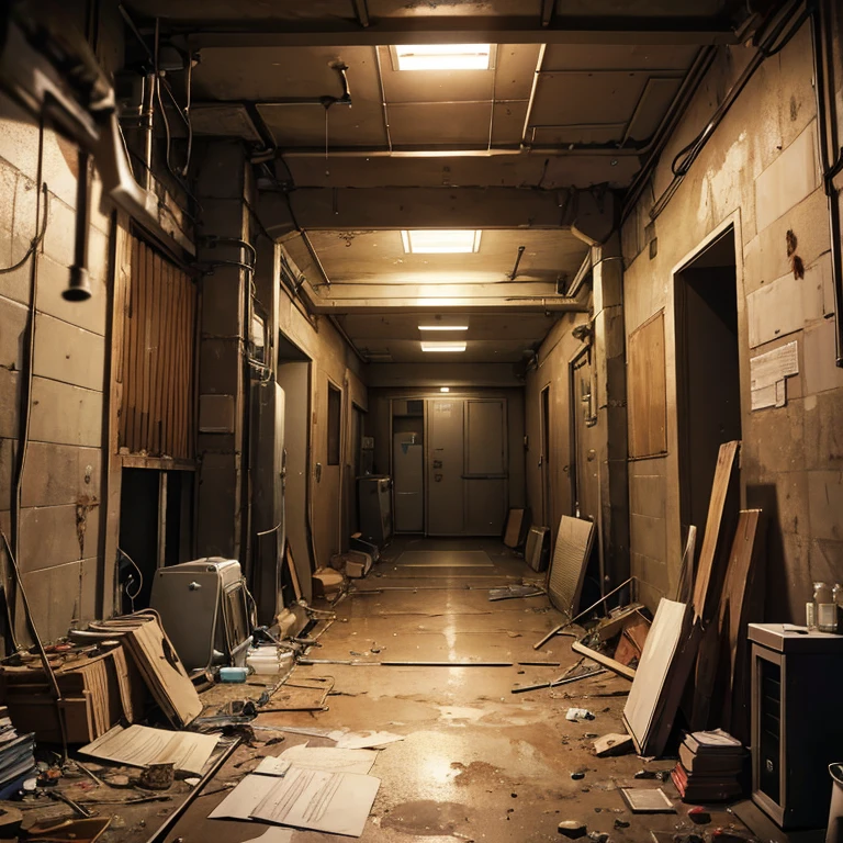A secret underground research room with scientific equipment scattered throughout the room. And what just happened was full of chaos..