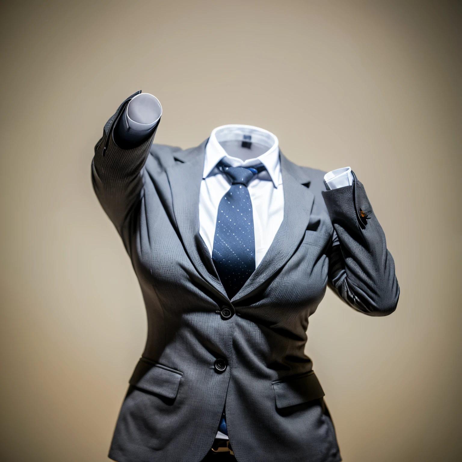 chubby, fat, white shirt, blazer, blue stripe tie, school tie, school uniform, Arms up, cute pose, (invisible, no humans, headless, faceless:1.5), cute big breasts, (close-up shot of breasts), (8k, RAW photo, best quality, masterpiece:1.2), (realistic, photo-realistic:1.37), photon mapping, radiosity, ((Hasselblad photography)), physically-based rendering