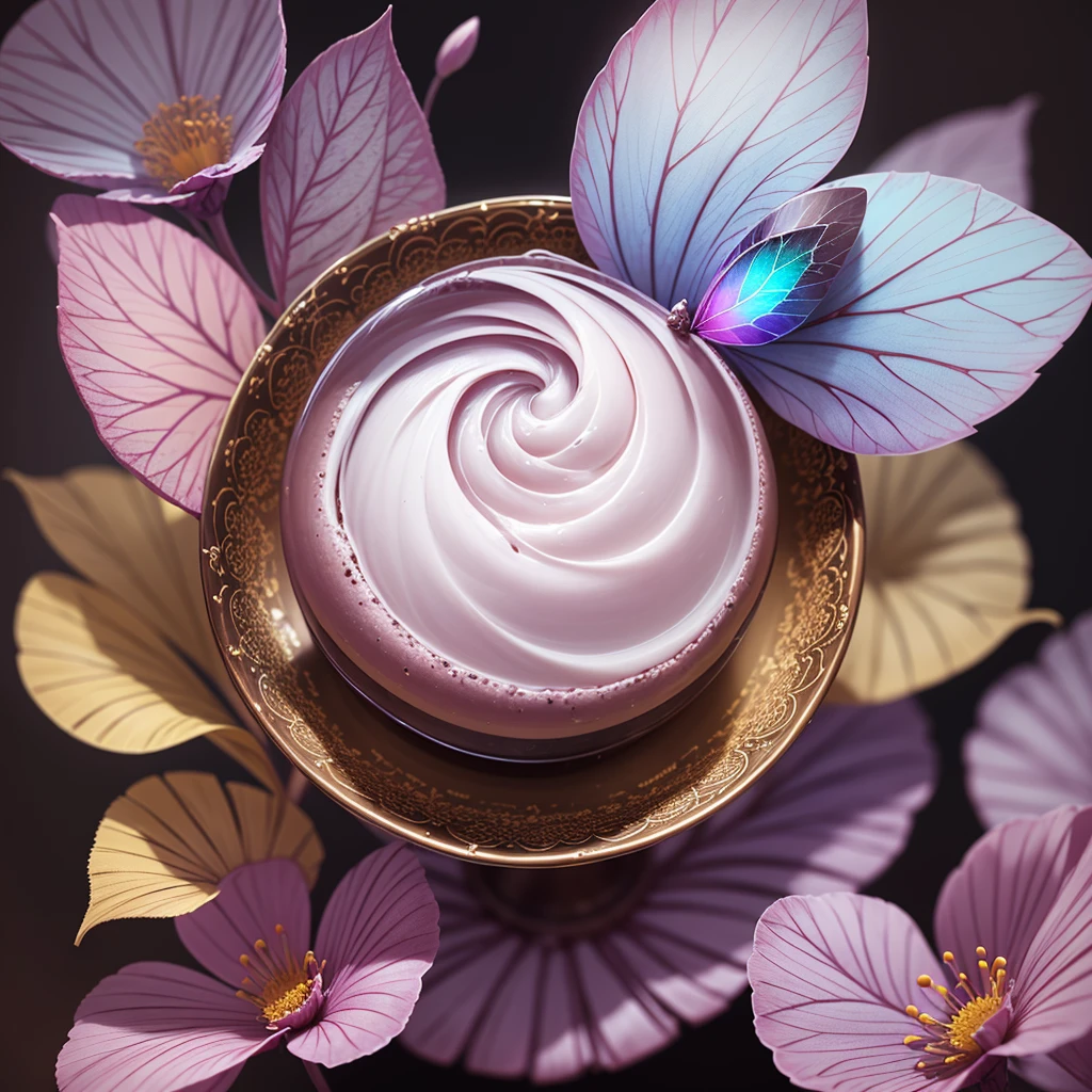 Butterfly pastel cupcake, lilac blossoms, orchid flowers, rainbow blooms, sugar rainbow crystals, butterlies, creamy, sweet, indulgent, whipped cream, pastel rainbow icing, decadent, (masterpiece:1.1), (highest quality:1.1), (HDR:1.0), (ultra-detailed), decorated, dripping drizzle, silver splashes, gold glimmer flakes, photograph, detailed, realistic, 8k uhd, high quality, RAW photo, professional color grading, soft shadows, no contrast, clean sharp focus, clear, epic profusion, elegant