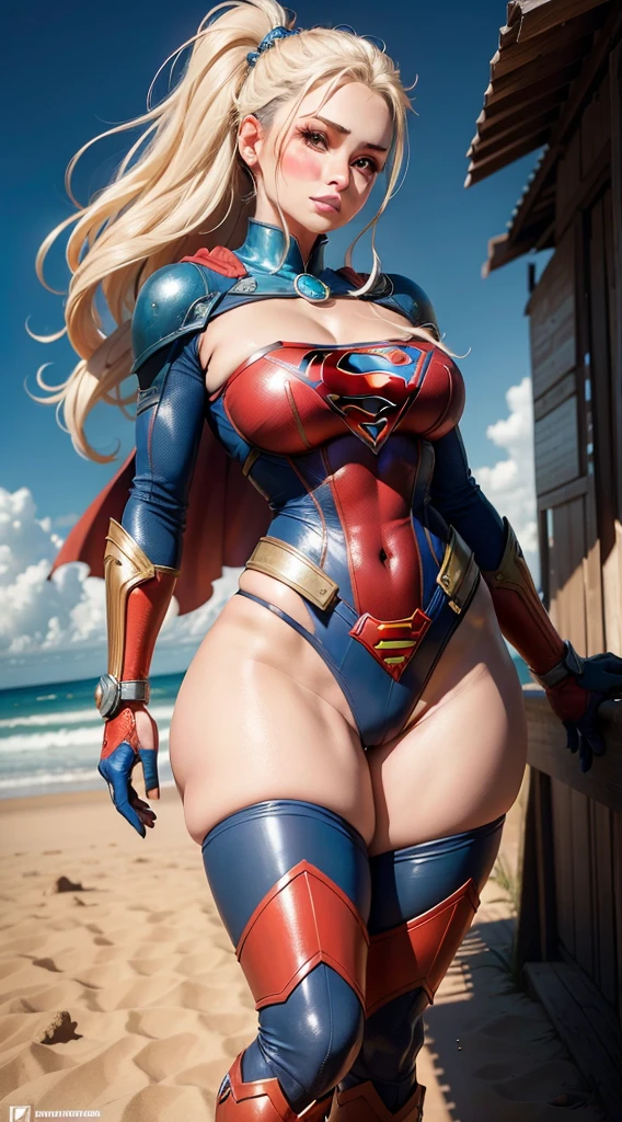 Arte Oficial, Unity 8k papel de parede, ultra detalhado, Beautiful and Aesthetic, Beautiful, master part, best quality, (MILF), (Zemaranhar, mandala, emaranhado, emaranhar), 1girl, (Supergirl), rabo de cavalo loiro, olhos azuis, pequeno, capa vermelha, saia vermelha, Botas vermelhas, tampo azul, seios grandes, Clavicle exposed, exposed neck, cintura exposta, Voando acima da paisagem urbana, gota de suor, Desviando o olhar, Cyberpunk, adicionar_detalhe, Supergirl, tempestade, epic scene,Detalhes complexos, hiper sexualizada, Hiper provocativo, , Sorriso, hiper lolita, mamilos eretos, Cameltoe completo, Hiperresolución, sardas cheias, thick, juicy lips, Olhos grandes, roupas mal reveladoras, mamilo exposto, expor pelos pubianos