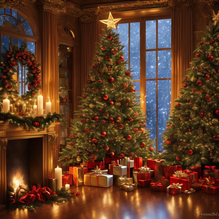 by Annick Bouvattier, christmas, enhance, intricate, (best quality, masterpiece, Representative work, official art, Professional, unity 8k wallpaper:1.3)