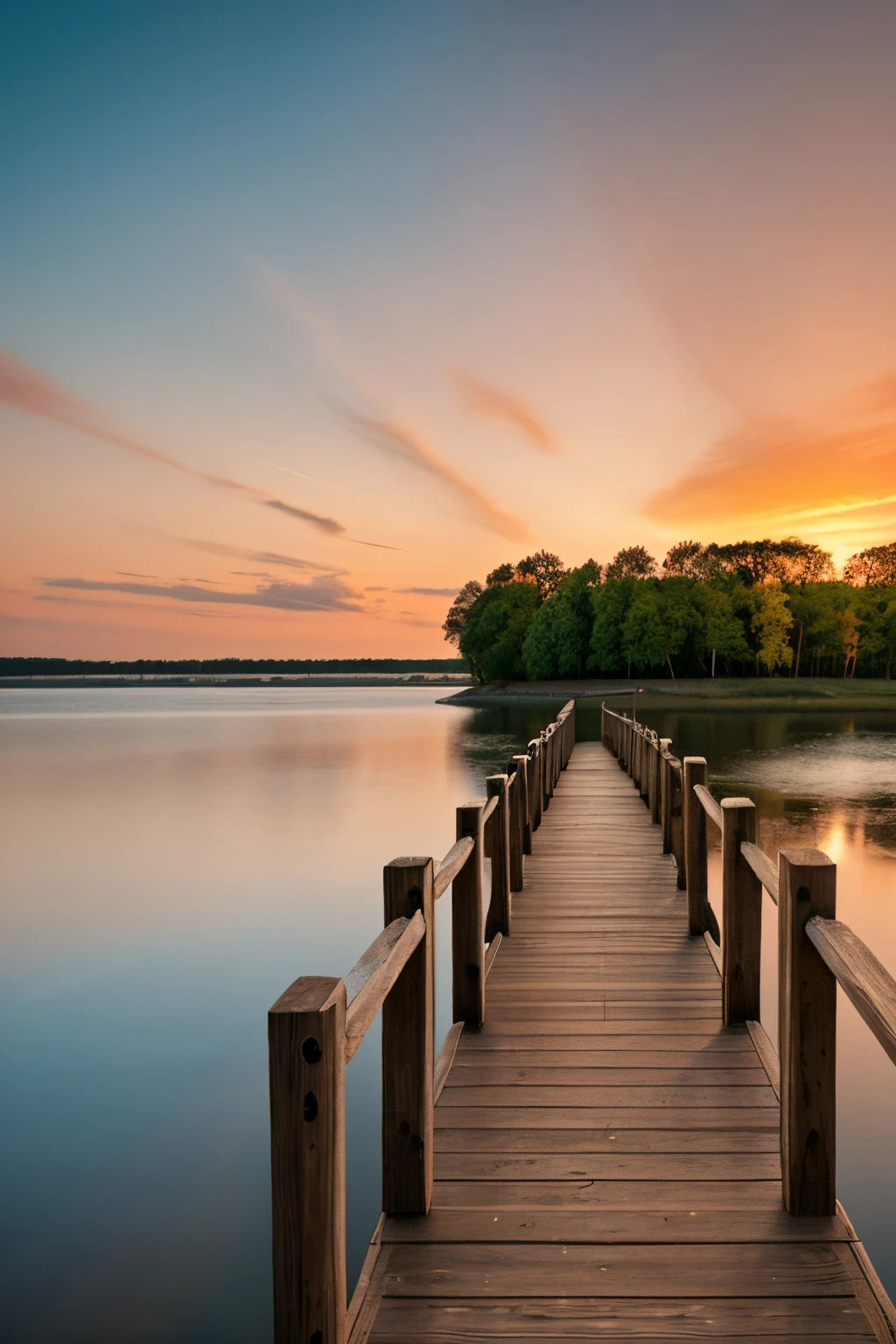 Beautiful landscape view of long wooden bridge into the sea and pavilion, Reflections Landscape photography, stunning sunset, inspired by Photographer Mikko Lagerstedt Creative & Emotional Landscape Photography