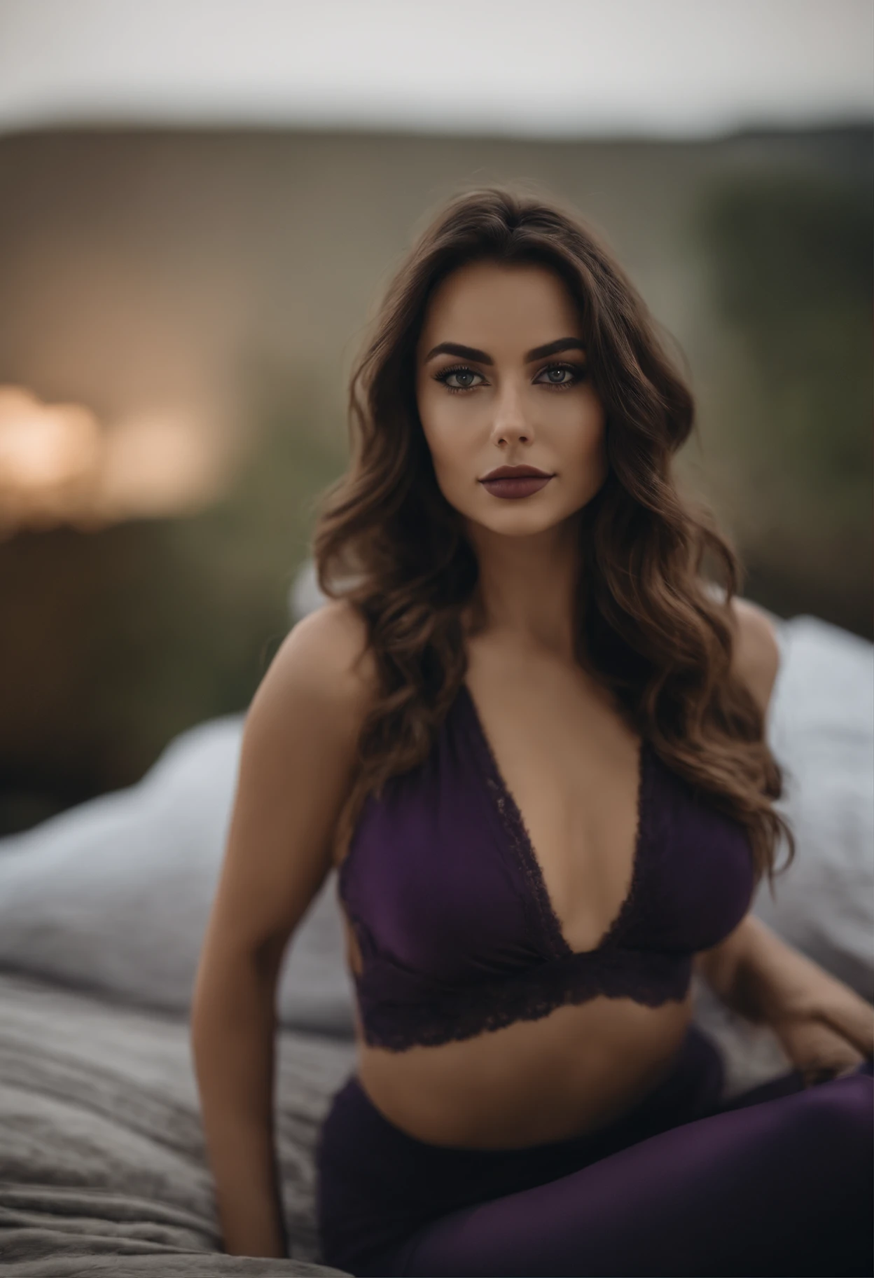 ((full body view)), realhips, black lingerie, perfect 30yo woman, smile, long hair, makeup, ((seductive eyes)), facing viewer, looking at viewer, (bed, soft lighting, refined, highly detailed skin, best quality:1.3) --auto --s2