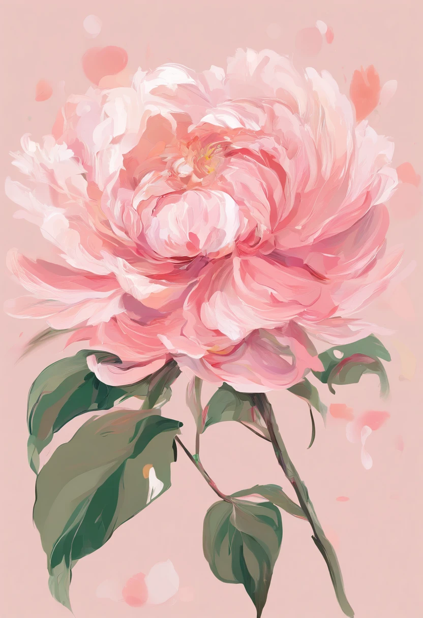 Draw an abstract painting of a single flower.,pale pink peony flowers、use acrylic paint、Abstract artist known for his unique use of acrylic pouring, real brush strokes，aesthetic composition，Minimal style, Delicate, Flowing strokes、Quiet and discreet shape、Pale pink peonies symbolize delicacy and gentleness..........、express shame or embarrassment、The main colors of the work are soft and gentle tones...........、Add moist compacted sand、Enhances the texture and tactile elements of your artwork, While staring at this image, oot、Interaction of color and texture、Immerse yourself in the feeling of shame、guided by shame