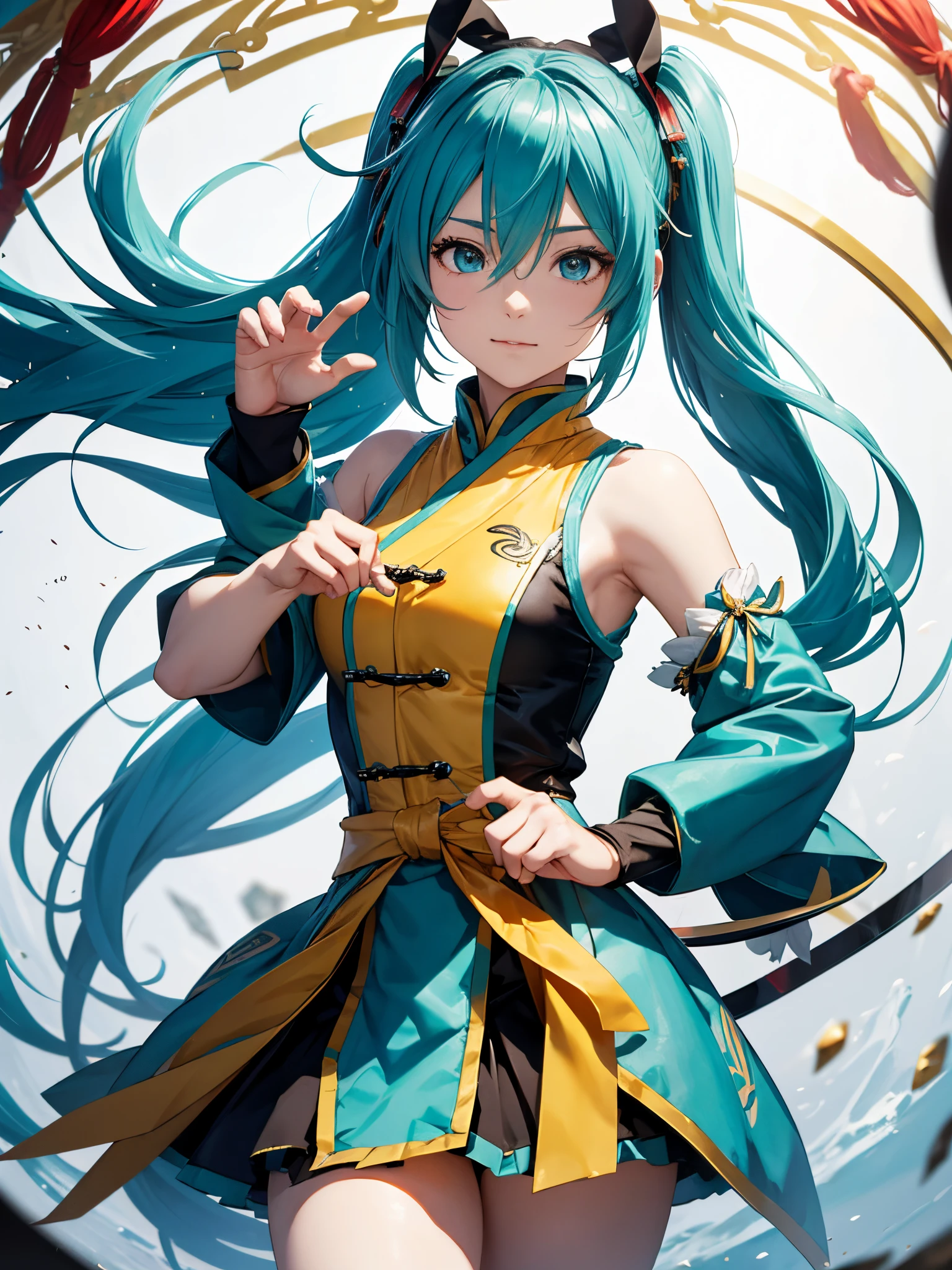 miku hatsune,Chinese martial arts costumes,Spinning kick,(Dai's Great Adventure)the marm
