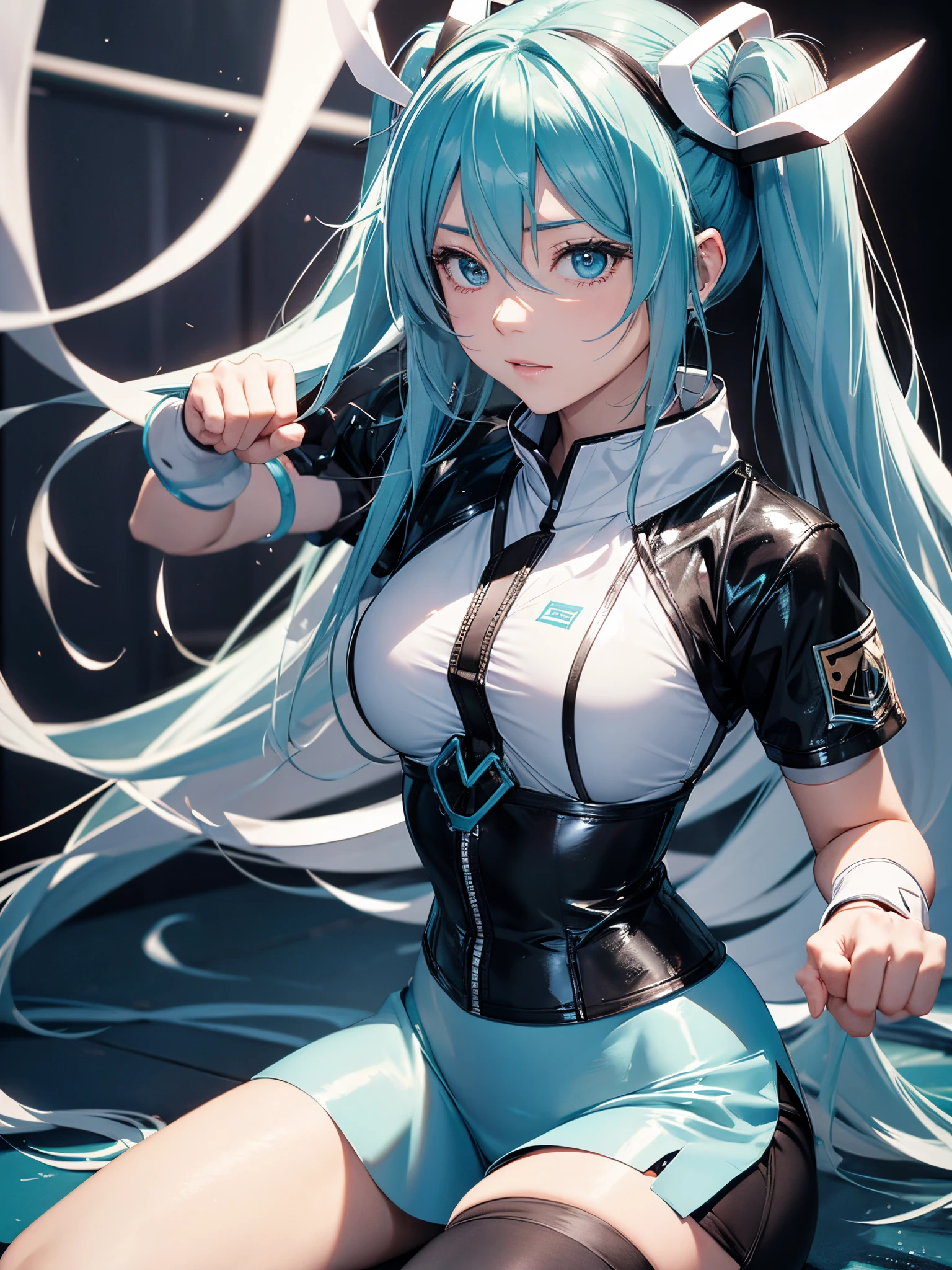 miku hatsune,Martial Arts Tournaments,breastplates,Black tights