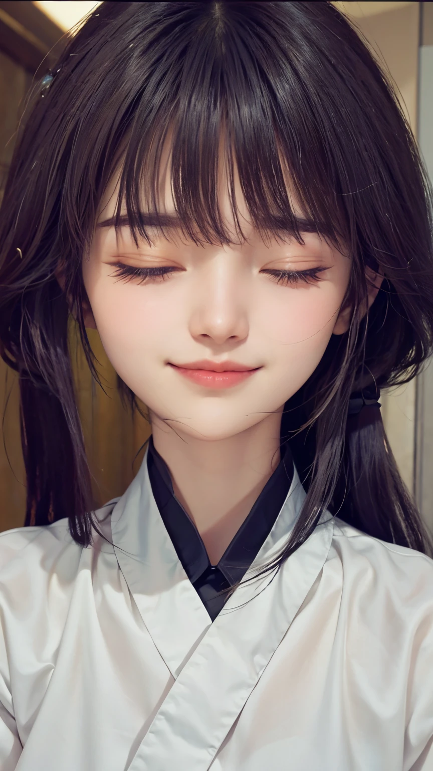 Lora realistis smile while closing your eyes