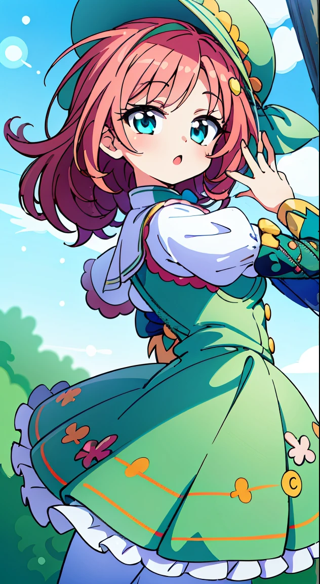 (masutepiece, Best Quality, Perfect Anatomy, High quality:1.4), absurderes, absolutely resolution, unbelievable Ridiculous, hight resolution, ultra-detailliert, Official art, Unity 8k壁纸, Kinetic typography,nice hand, Perfect hands, Detailed beautiful hands, Large_filesize, fulcolor, hight resolution, symmetric, exceptional, Best aesthetic, newest, Anime, very beautiful detailed body,The hair,faces,The eye, , BREAK,
1 beautiful girl, (Beauty:1.5),(Chibi:0.5),(kawaii:2.0),(Cool:2.0),((17 year old girl),(Solo:1.65),BREAK, (huge-breasted:1.2,), Clear skin, Beautiful skin, Shy, 1 beautiful woman,Demons,Colossal tits(Hair Bow, Red hair, Long hair, flipped hair, hair messy,Wings of an angel on the back, Demon King's horn on the head:1.2), (Red Eyes, long eyelashes, Double eyelids: 1.2),
BREAK (white and light green theme:1.4), ((Gothic lolita, classic and cute fashion):1.2), (Light green classic bonnet on the head:1.4), (Fusion of light green jumper skirt and white blouse:1.5), (lightgreen (overall skirt, jumper skirt) With white frills:1.4), (A large light green ribbon on the skirt:1.4), ((Short sleeves, Bishop Sleeve):1.3), (crinoline:1.2), (Oversized multilayer skirt with ruffles:1.3), (White pantyhose:1.2), (Place multi-layered white ruffles on the front of the skirt。。:1.3),
BREAK (The pink skirt has fine embroidery.:1.4), (lowfers:1.1),
BREAK
sitting, knees up,
Outdoors, day, Blue sky, cumulonimbus clouds, Sunlight, Flowers, garden, forest, Soto, Trees, Wind, Windy, Nature, tussock, (camping:1.4),depth of fields,
BREAK,wakame,wakame,wakame,(Dynamic Poses, Dynamic Angle, close-up, Cowboy Shot:1.4),
BREAK,(Blurry background:1.3),(absurderes, hight resolution, Super Detail Art),cel shading,Clear Color, Lonely optical effect, Beautiful pictures, Bright glow, mystic atmosphere,(Close-up of girl:1.1), Mystical light particle effect,manga influence, clean line drawings,
nice hand, Perfect hands,