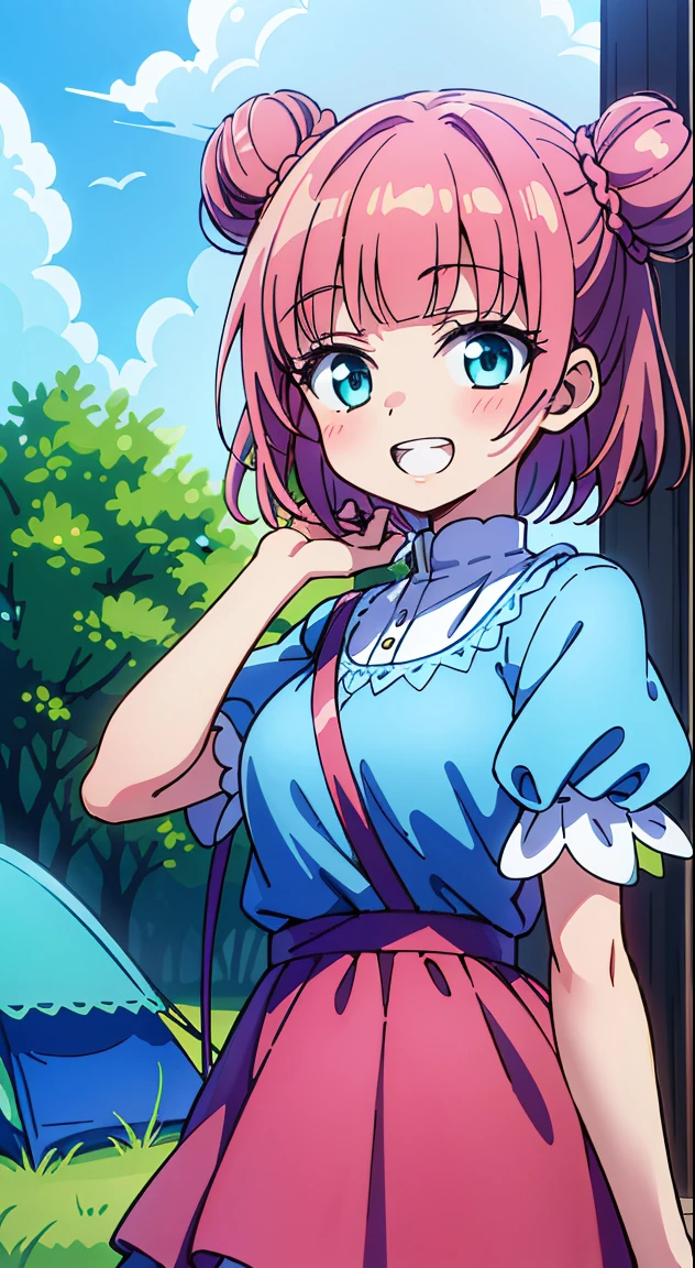 (masutepiece, Best Quality, Perfect Anatomy, High quality:1.4), absurderes, absolutely resolution, unbelievable Ridiculous, hight resolution, ultra-detailliert, Official art, Unity 8k壁纸, Kinetic typography,nice hand, Perfect hands, Detailed beautiful hands, Large_filesize, fulcolor, hight resolution, symmetric, exceptional, Best aesthetic, newest, Anime, very beautiful detailed body,The hair,faces,The eye, , BREAK,
( girl), 1 beautiful girl, (Cute:1.5), (Chibi: 0.8), (kawaii: 1.5), (Lori: 0.5), (17 years oldK(Red hair, short-hair,2 hair buns,Blunt bangs:1.4),(:D,grin:1.3),{Heterochromia,pale blue eyes,pale green eyes, Eye Highlights,The first hyperfine stars:1.5},star eye silhouette thick eyelashes, Double eyelids:1.2),(de pele branca),BREAK,Clear skin,Beautiful skin, ,(best quality face),(Top quality glowing eyes),(The best smile,:D:1.45) ,
BREAK (white and light green theme:1.4), ((Gothic lolita, classic and cute fashion):1.2), (Light green classic bonnet on the head:1.4), (Fusion of light green jumper skirt and white blouse:1.5), (lightgreen (overall skirt, jumper skirt) With white frills:1.4), (The skirt has a large light green ribbon.:1.4), ((Short sleeves, Bishop Sleeve):1.3), (crinoline:1.2), (Oversized multilayer skirt with ruffles:1.3), (White pantyhose:1.2), (Place multi-layered white ruffles on the front of the skirt。。。:1.3),
BREAK (The pink skirt has detailed embroidery..:1.4), (lowfers:1.1),
BREAK
sitting, knees up,
Outdoors, day, Blue sky, cumulonimbus clouds, Sunlight, Flowers, garden, forest, Soto, Trees, Wind, Windy, Nature, tussock, (camping:1.4),depth of fields,
BREAK,wakame,wakame,wakame,(Dynamic Poses, Dynamic Angle, close-up, Cowboy Shot:1.4),
BREAK,(Blurry background:1.3),(absurderes, hight resolution, Super Detail Art),cel shading,Clear Color, Lonely optical effect, Beautiful pictures, Bright glow, mystic atmosphere,(Close-up of girl:1.1), Mystical light particle effect,manga influence, clean line drawings,
nice hand, Perfect hands,