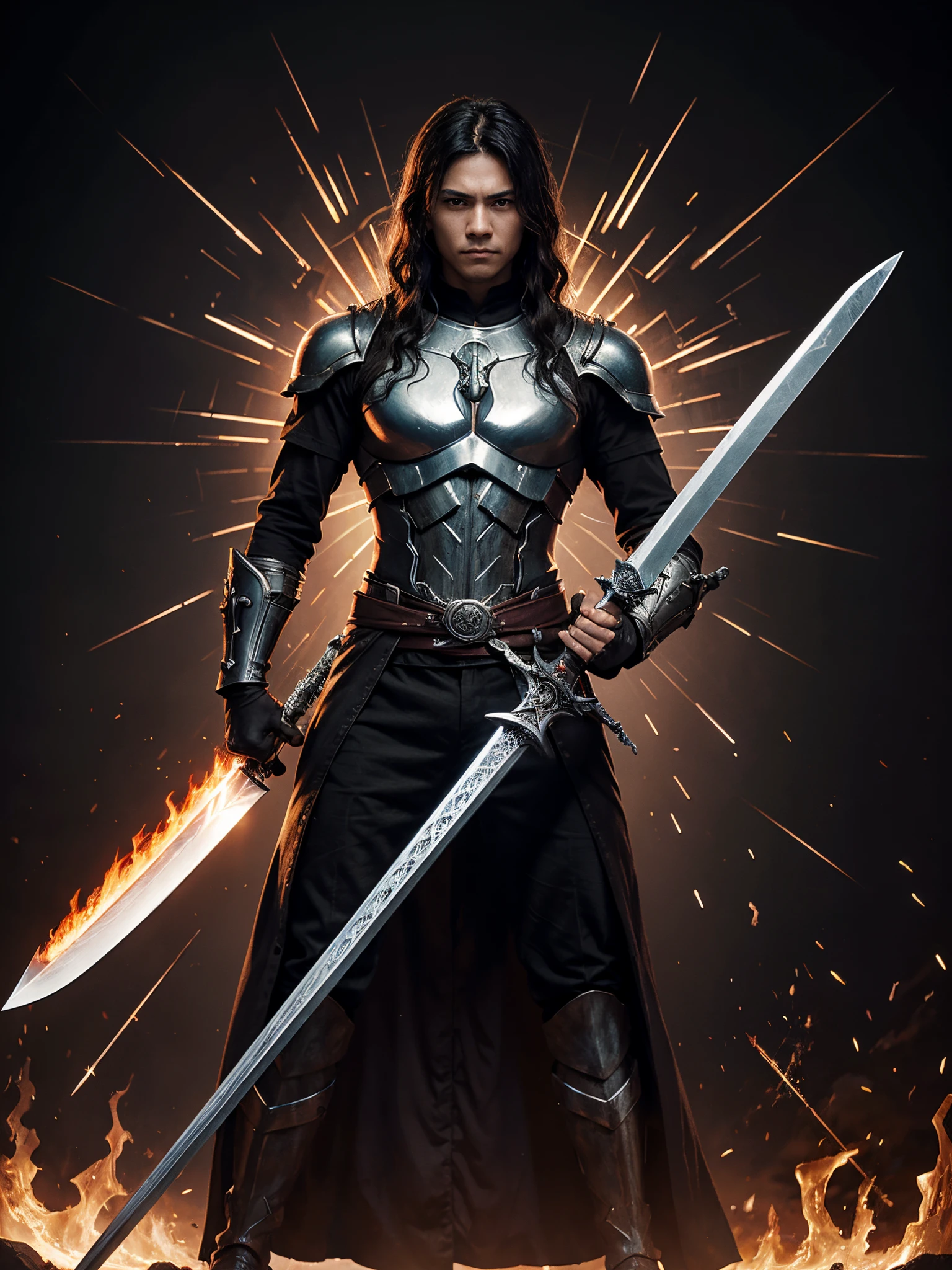 I am the bone of my sword,Steel is my body, and fire is my blood,I have created over a thousand blades,Unknown to Death,Nor known to Life,Have withstood pain to create many weapons,Yet, those hands will never hold anything,So as I pray, UNLIMITED BLADE WORKS,