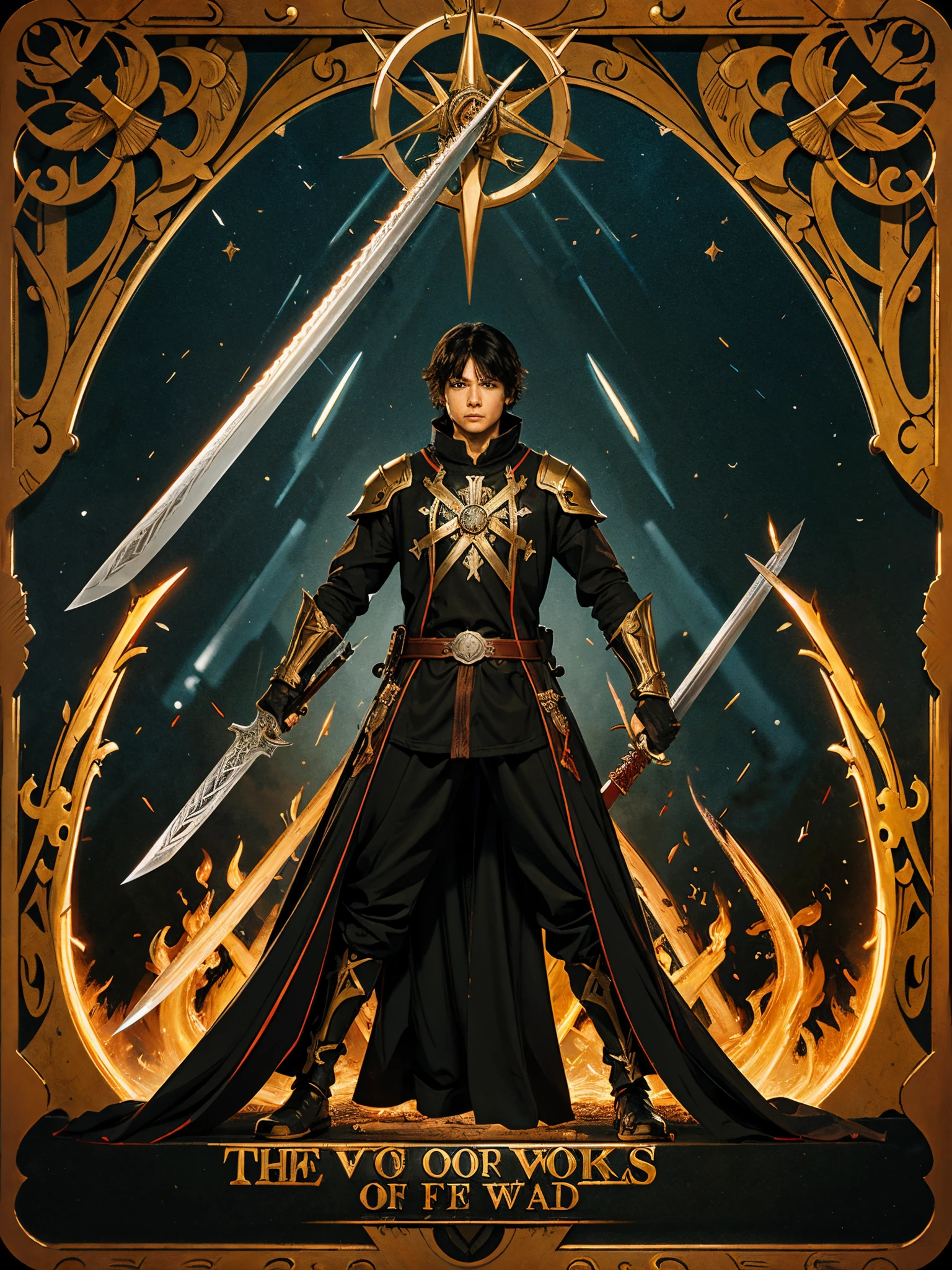 I am the bone of my sword,Steel is my body, and fire is my blood,I have created over a thousand blades,Unknown to Death,Nor known to Life,Have withstood pain to create many weapons,Yet, those hands will never hold anything,So as I pray, UNLIMITED BLADE WORKS,