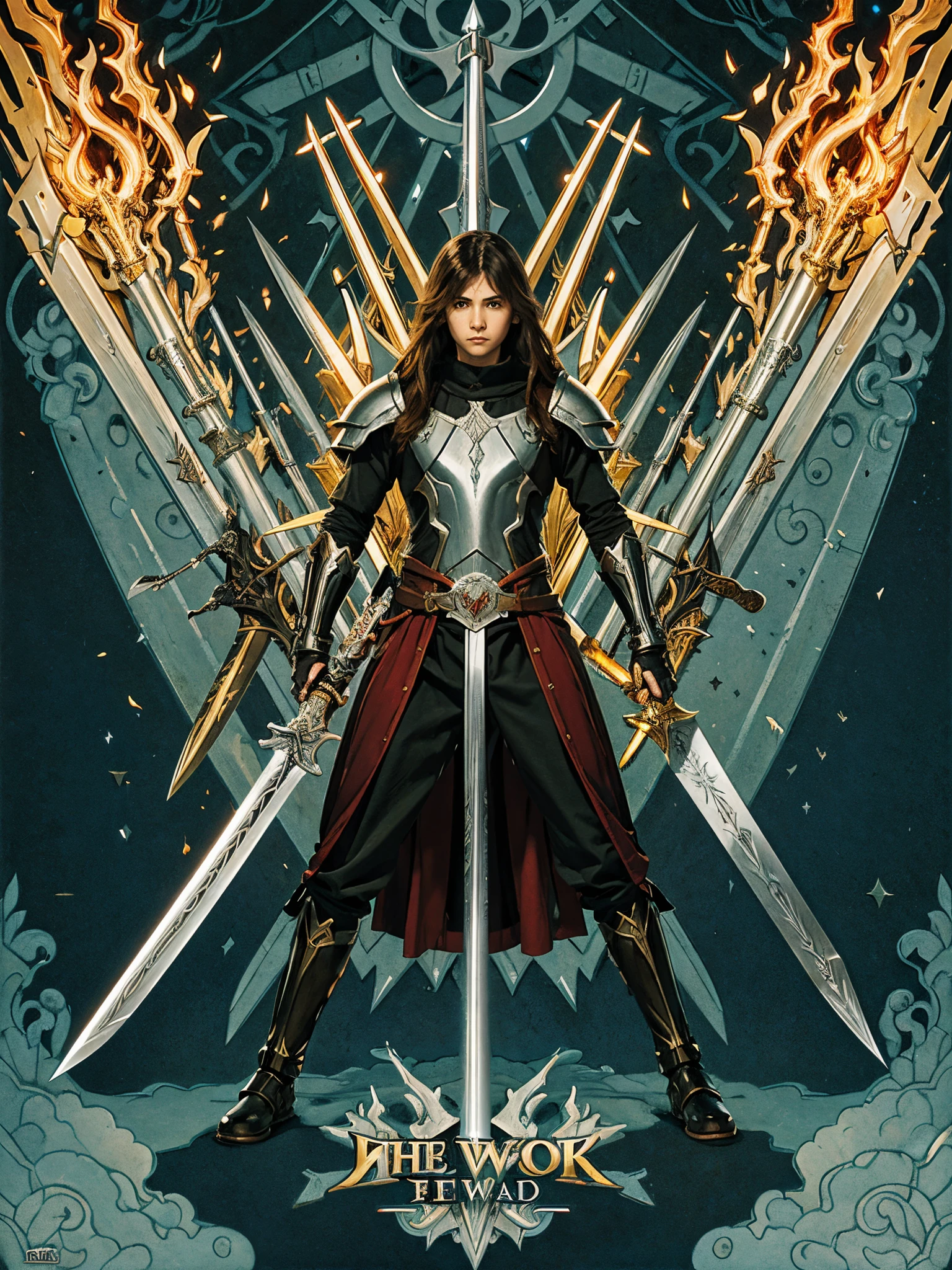 I am the bone of my sword,Steel is my body, and fire is my blood,I have created over a thousand blades,Unknown to Death,Nor known to Life,Have withstood pain to create many weapons,Yet, those hands will never hold anything,So as I pray, UNLIMITED BLADE WORKS,