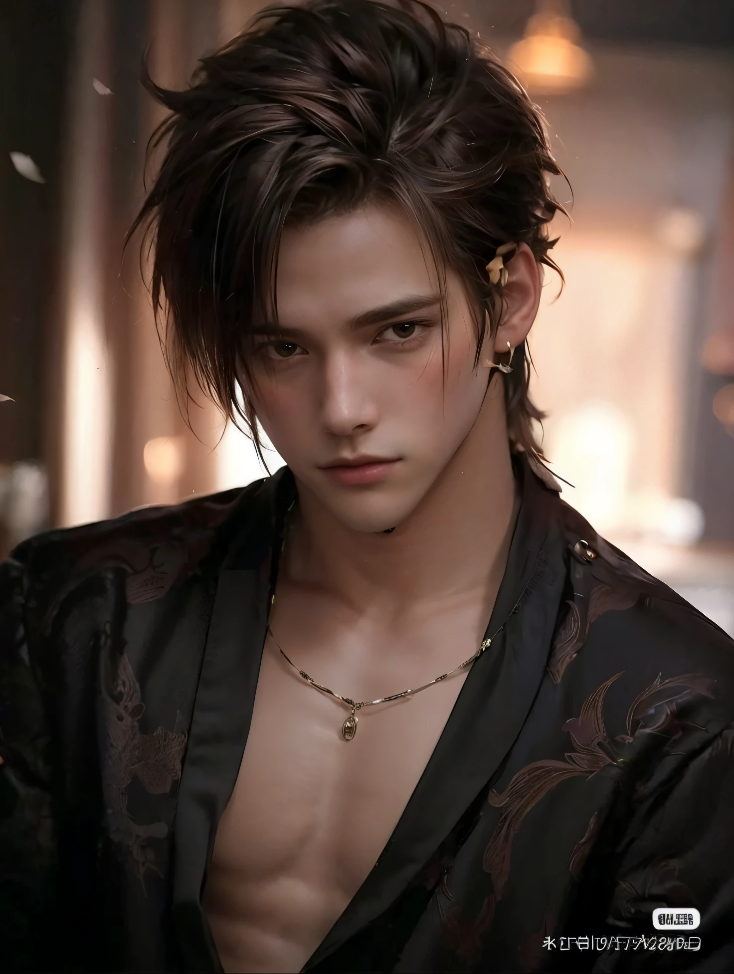 (masutepiece:1.3),(Best Quality:1.2),8K,ridiculously detailed:1.3),highest grade,(1boy:1.2),Portrait,
,Shirt, Short hair, Very short hair, Bold face, Naked