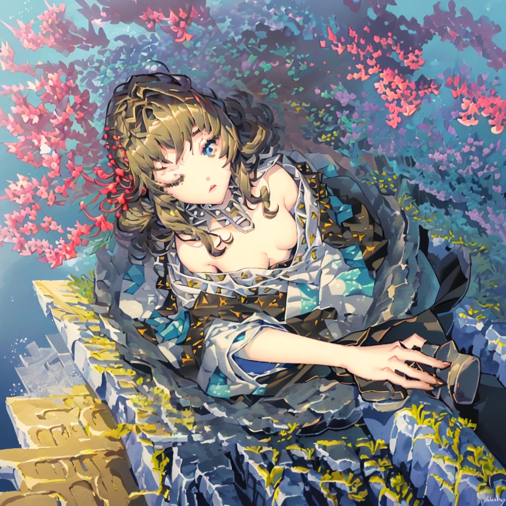(((Glamour Woman))), ((((best quality women))), (((tmasterpiece))), ((((As-))), ((((Japanese ))), Looking up from your knees, Beautiful asian samurai woman with perfect body, modern samurai woman, Asians,Beautuful Women,((( Asian Beauty))), Wear gloves on your hands,The left arm is the tip of a steel and metal protector., (( Appears under the chest )), (( small floss )), by Simon Bisley, Almost naked(by Simon Bisley),Castle City Wildernesor ,high resolution poster, Hair straightening, Minimum clothing, s Armor (Crazy costumes with chips and rivets, ))), Straight brunette hair,Colored hair ends
