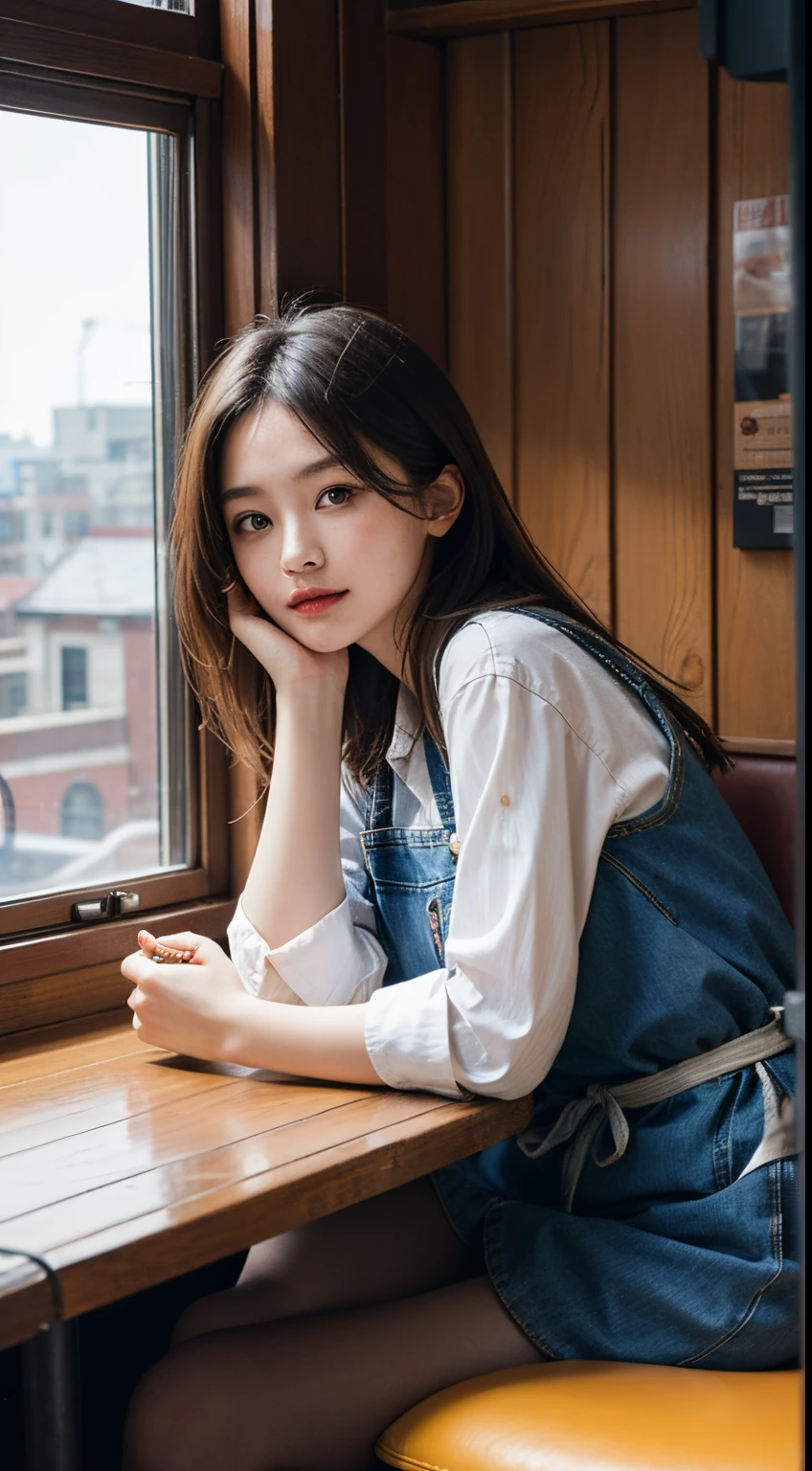 Beautiful woman relaxing in a cafe