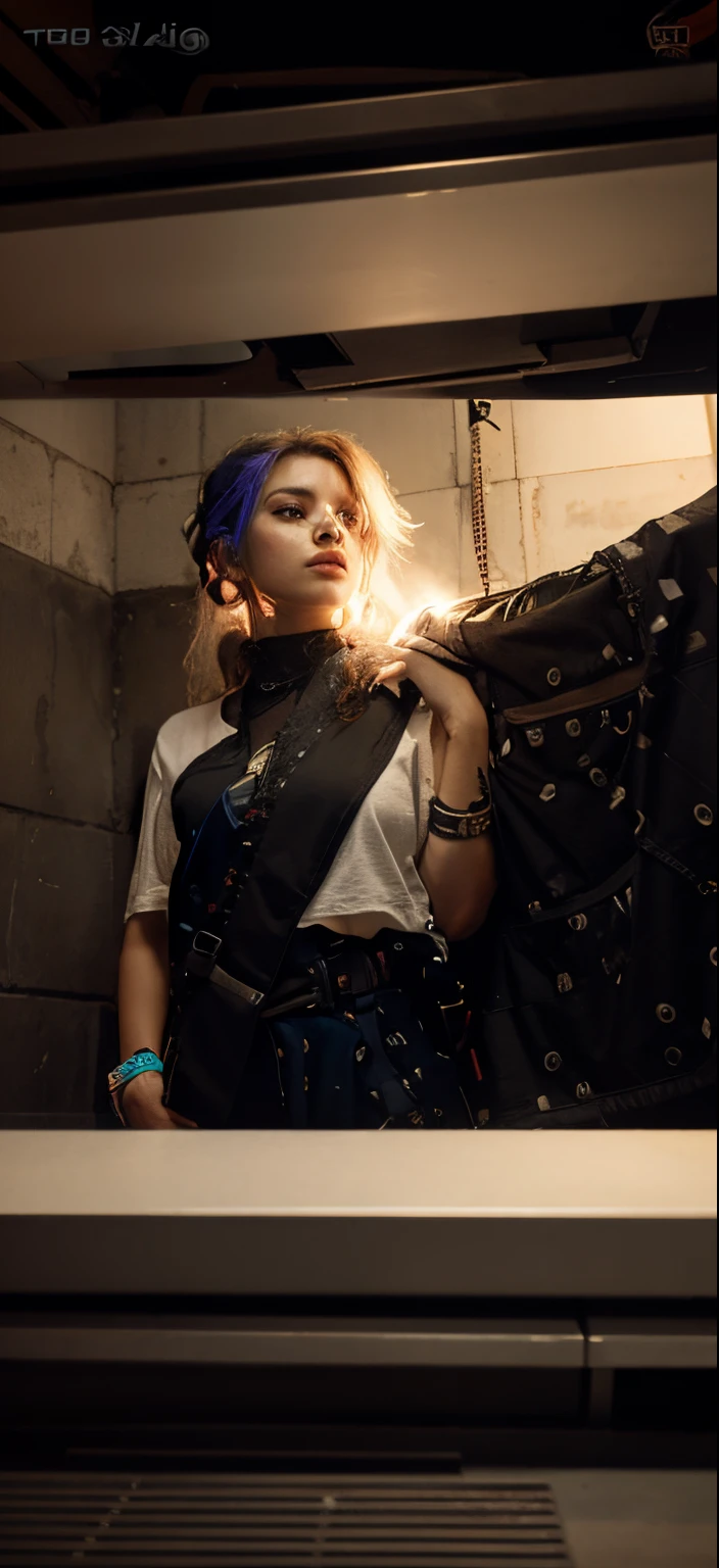 Change background cyberpunk cute girl realistic