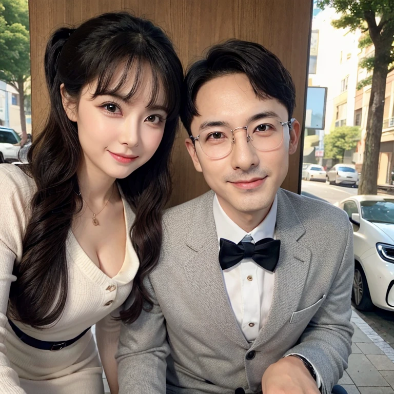 smart cute hasbend and wife